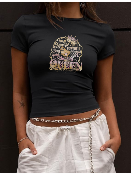 Graphic Crewneck Short Sleeve T-Shirts Tops