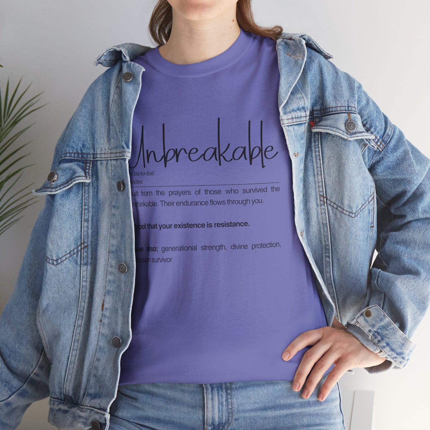 Unbreakable Unisex Heavy Cotton Tee, Inspirational T-Shirt, Gift for Friends, Motivational Apparel, Meaningful Quote Shirt