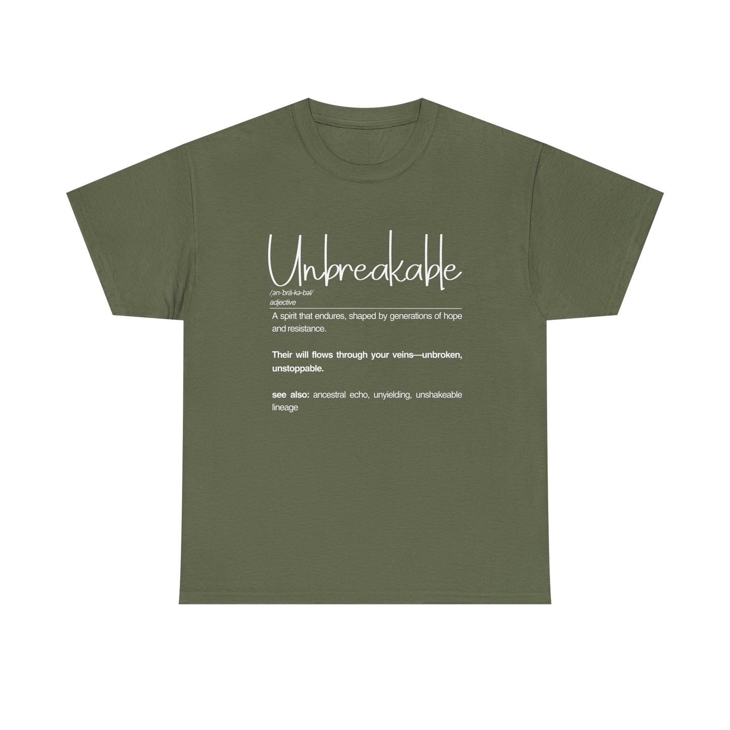 Unbreakable Unisex Heavy Cotton Tee | Inspirational Shirt, Casual Wear, Gifts for Friends, Motivational Apparel, Everyday Comfort