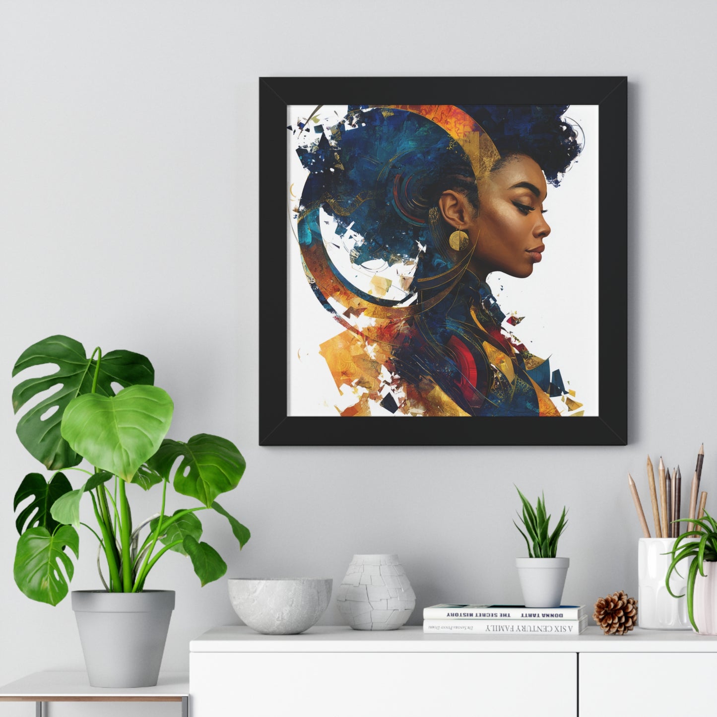 Vibrant Framed Vertical Poster - Afrocentric Art for Home Decor