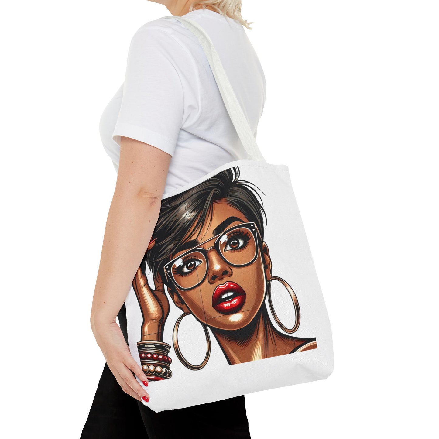 Chic Fashionista Tote Bag with Stylish Graphic Design