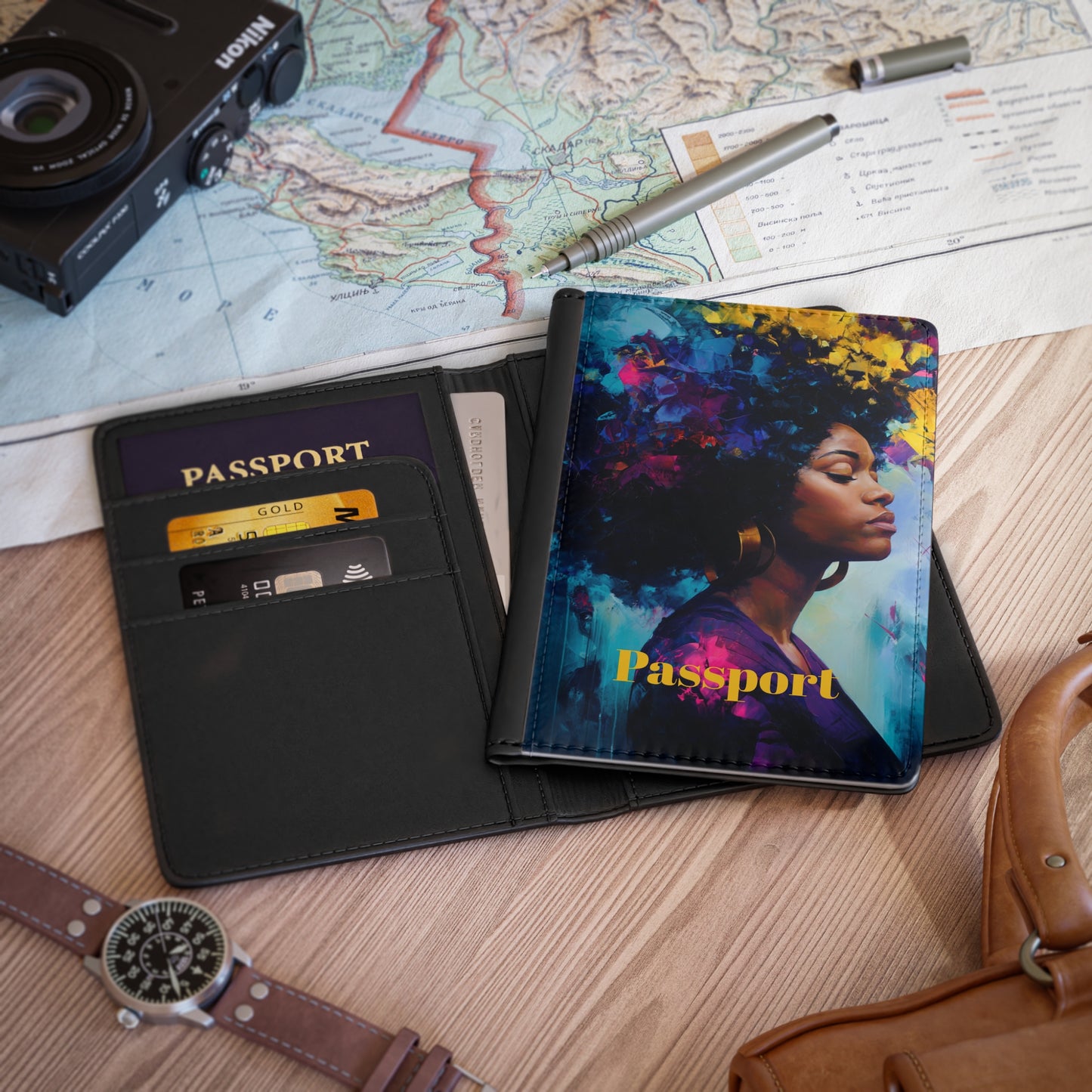 Artistic Passport Cover for Travelers | Colorful Afrocentric Design