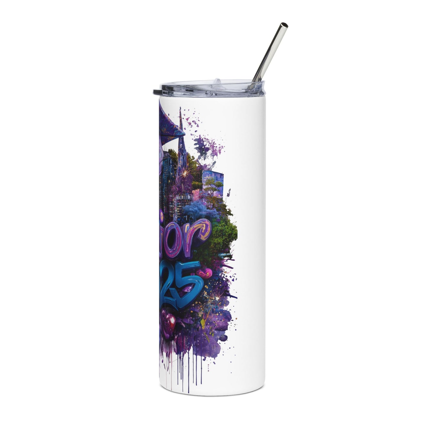Senior 2025 Stainless Steel Tumbler – Colorful Graduation Drinkware