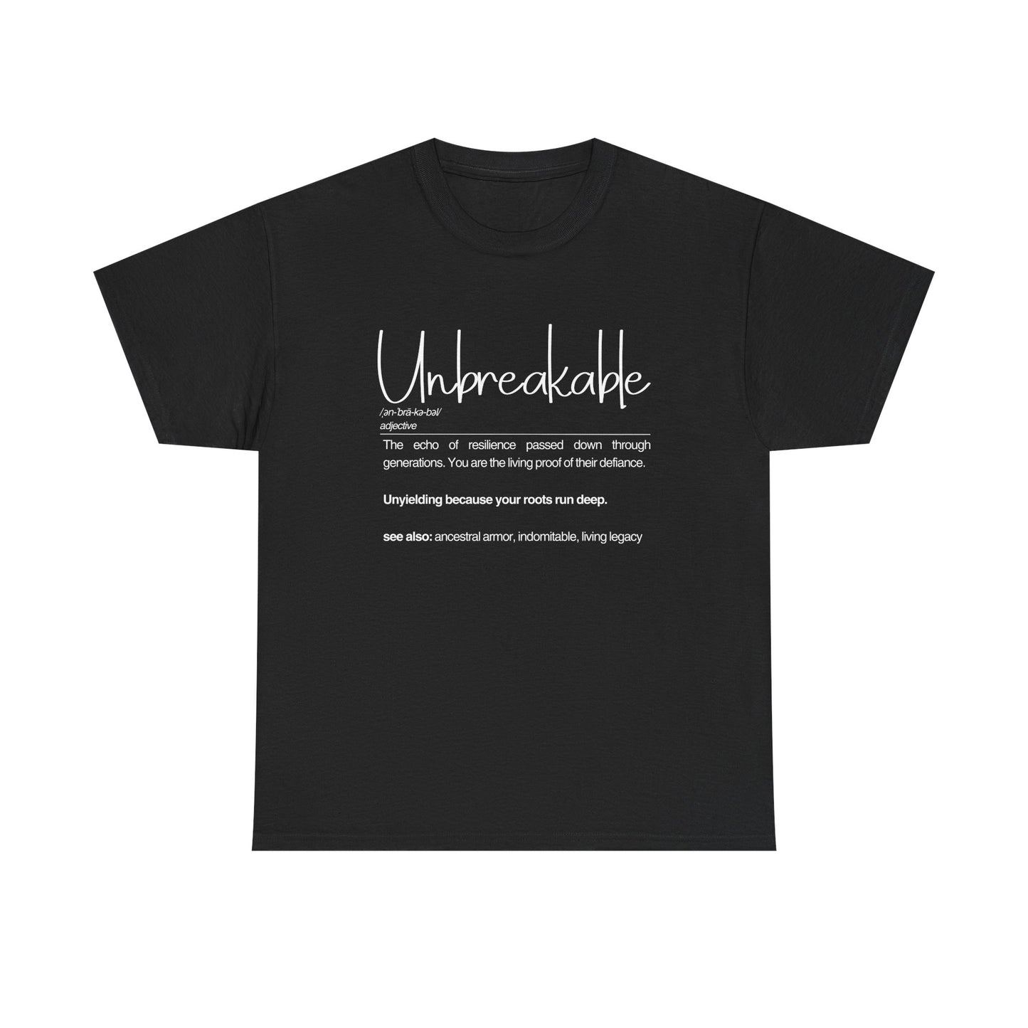 Unbreakable Unisex Heavy Cotton Tee | The Echo of Resilience, Everyday Wear, Motivational Apparel