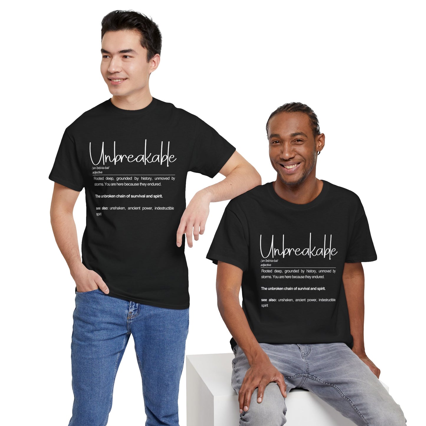 Unbreakable Definition Tee | Unisex Heavy Cotton Shirt, Vintage Inspirational Gift, Casual Wear, Motivational Quote T-Shirt