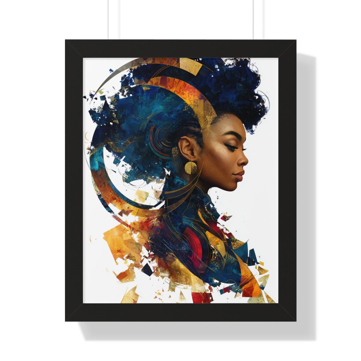 Vibrant Framed Vertical Poster - Afrocentric Art for Home Decor