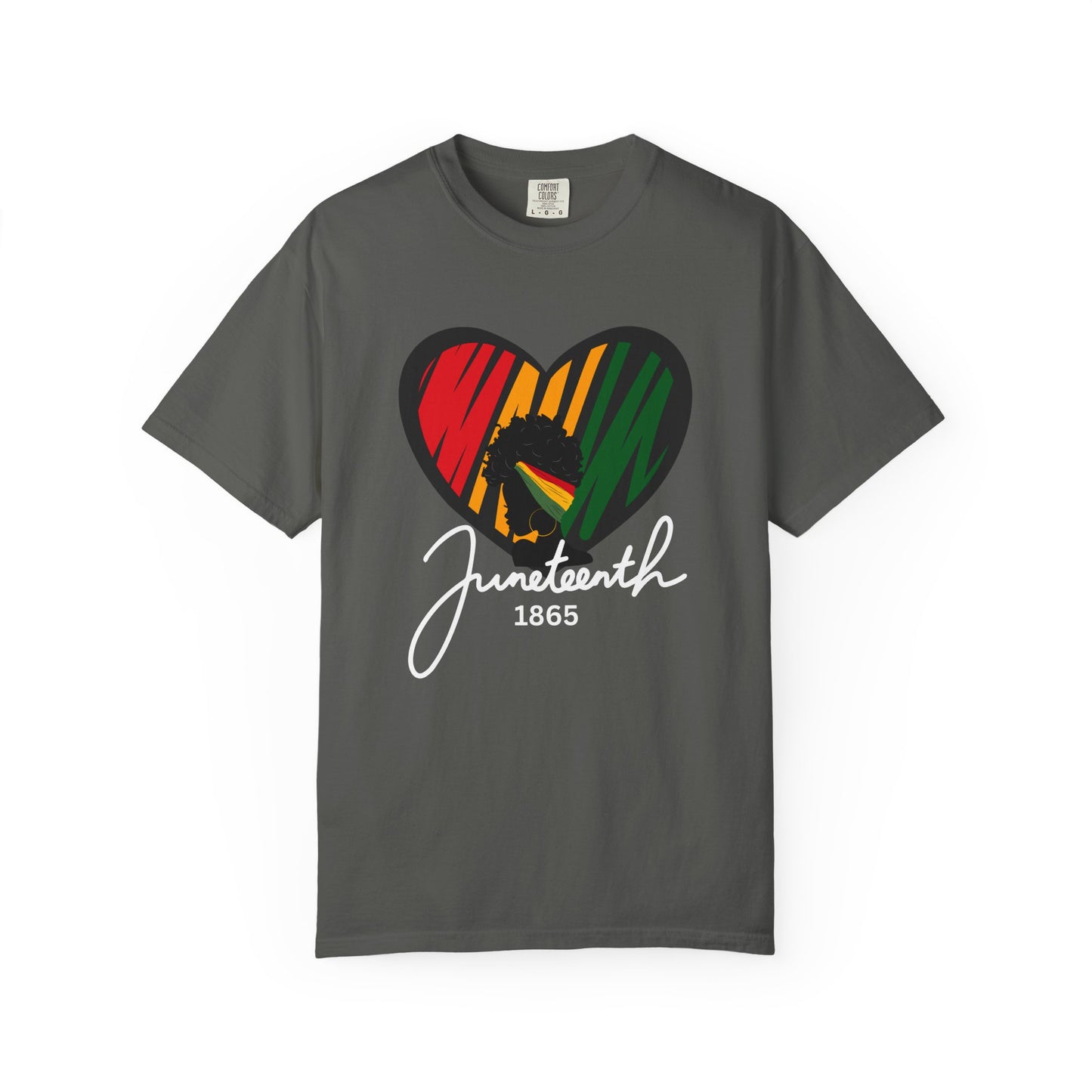 Juneteenth Heart T-shirt, Celebrate Freedom, Unisex Garment-Dyed Tee, Historical Commemorative Shirt, Casual Everyday Wear, Summer Fashion