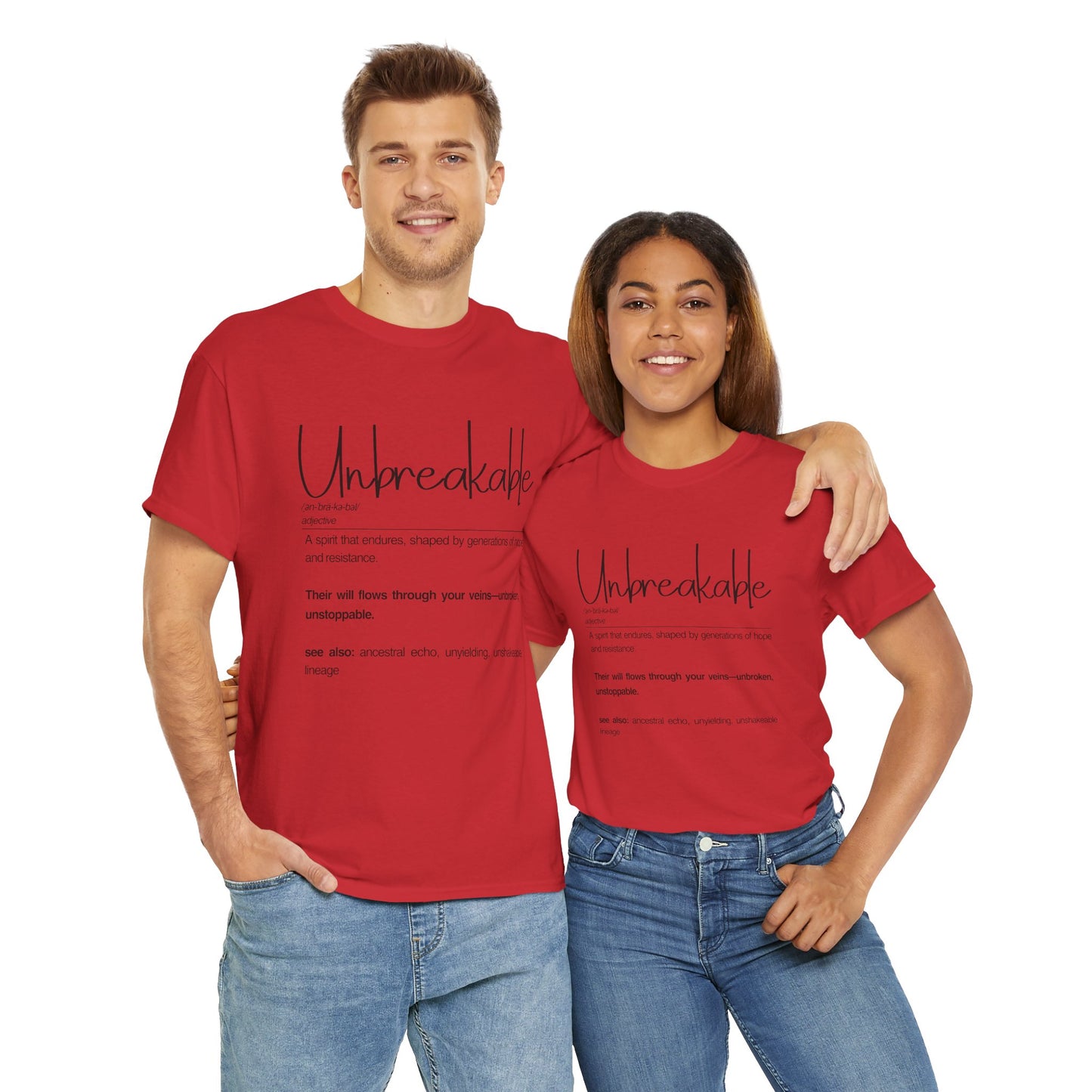 Unbreakable Unisex Heavy Cotton Tee, Inspirational Shirt, Motivational Tee, Gift for Friends, Positive Affirmation Apparel