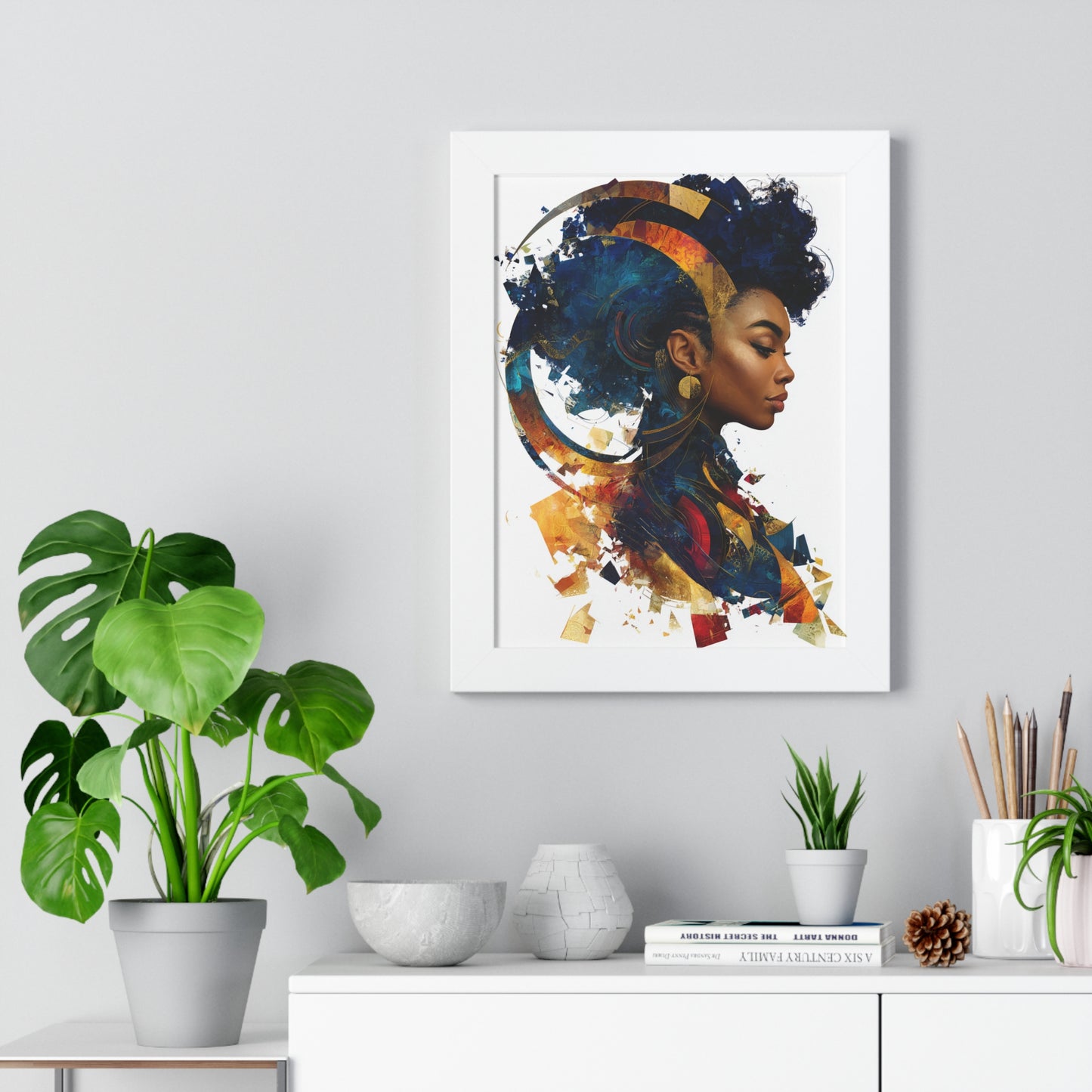 Vibrant Framed Vertical Poster - Afrocentric Art for Home Decor
