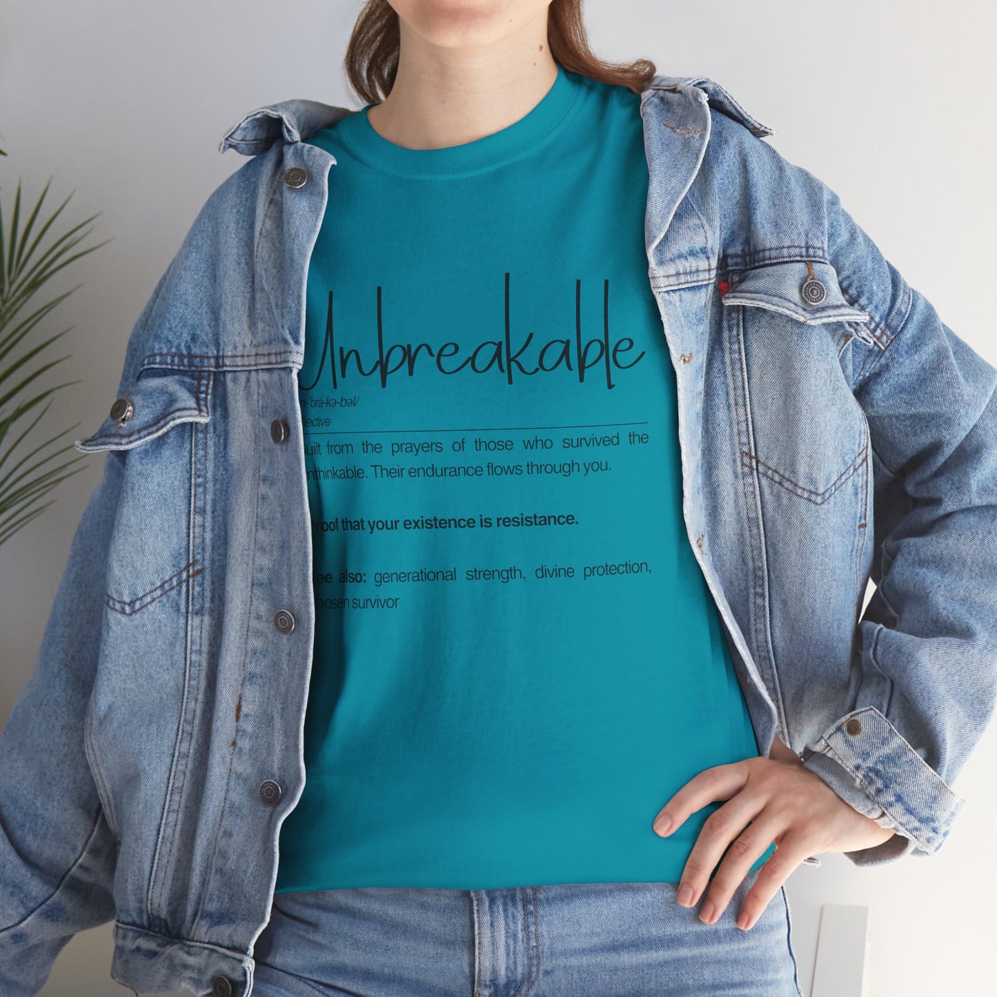 Unbreakable Unisex Heavy Cotton Tee, Inspirational T-Shirt, Gift for Friends, Motivational Apparel, Meaningful Quote Shirt