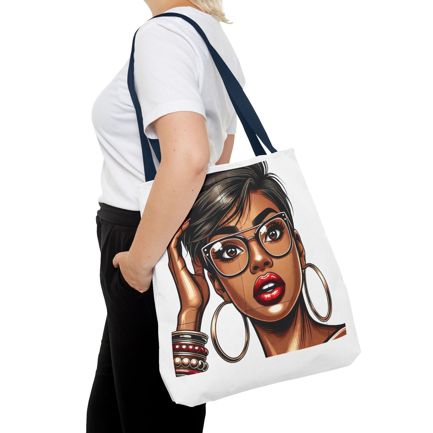 Chic Fashionista Tote Bag with Stylish Graphic Design