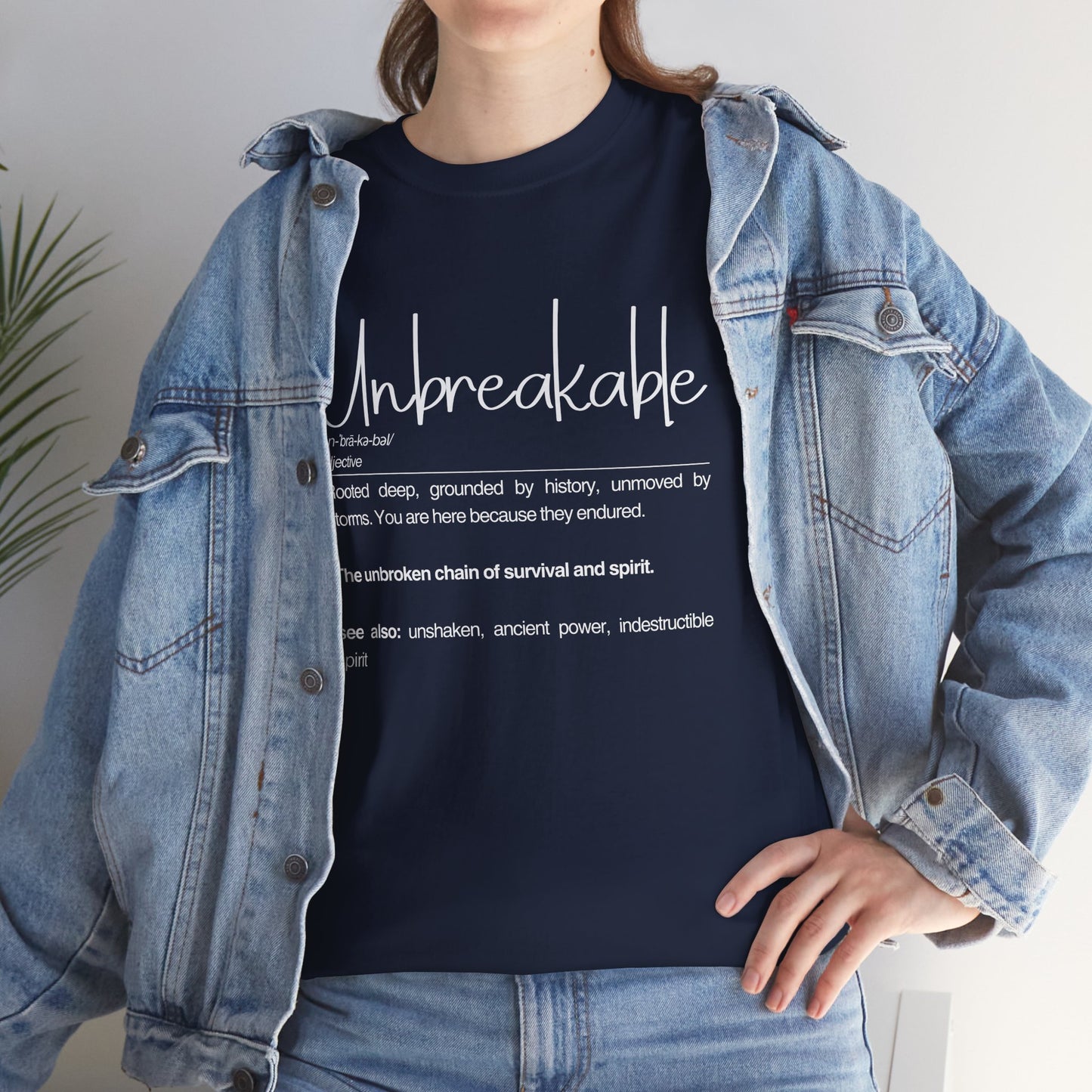 Unbreakable Definition Tee | Unisex Heavy Cotton Shirt, Vintage Inspirational Gift, Casual Wear, Motivational Quote T-Shirt