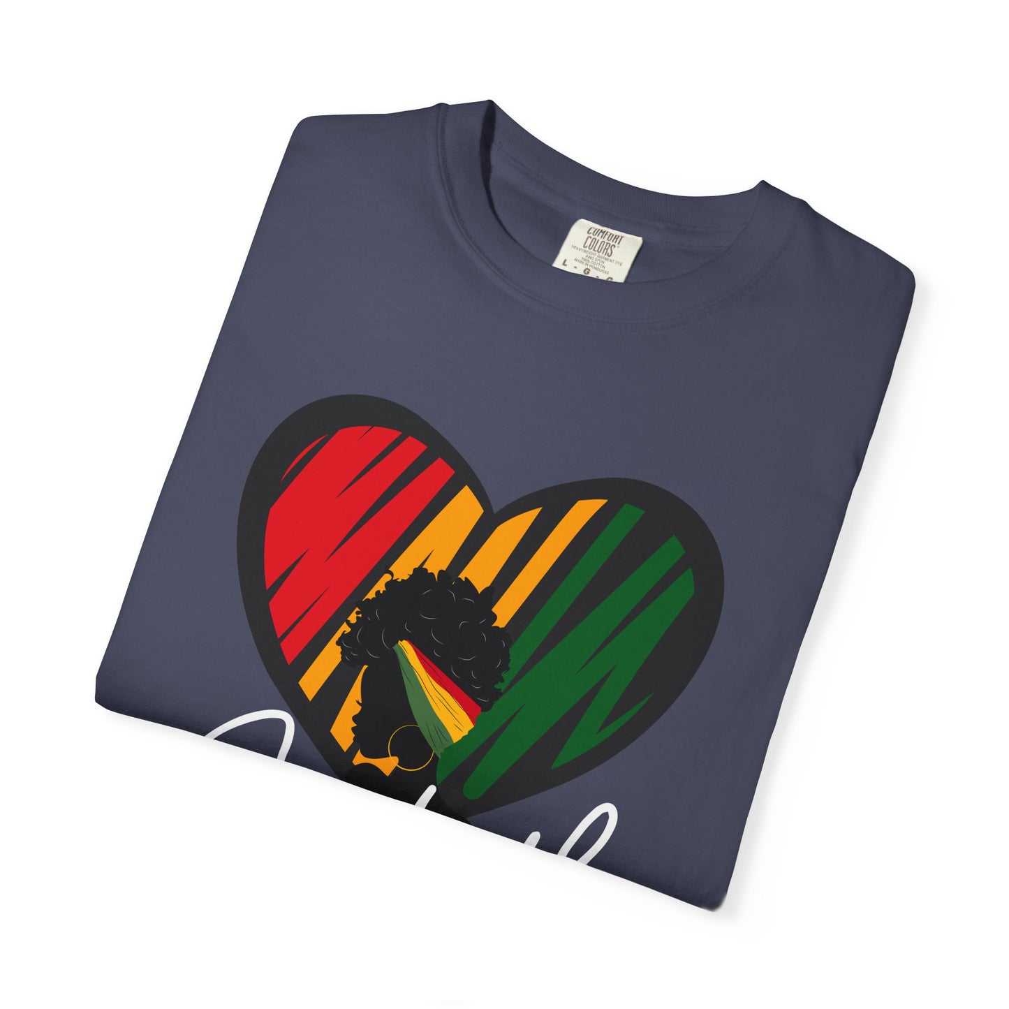 Juneteenth Heart T-shirt, Celebrate Freedom, Unisex Garment-Dyed Tee, Historical Commemorative Shirt, Casual Everyday Wear, Summer Fashion