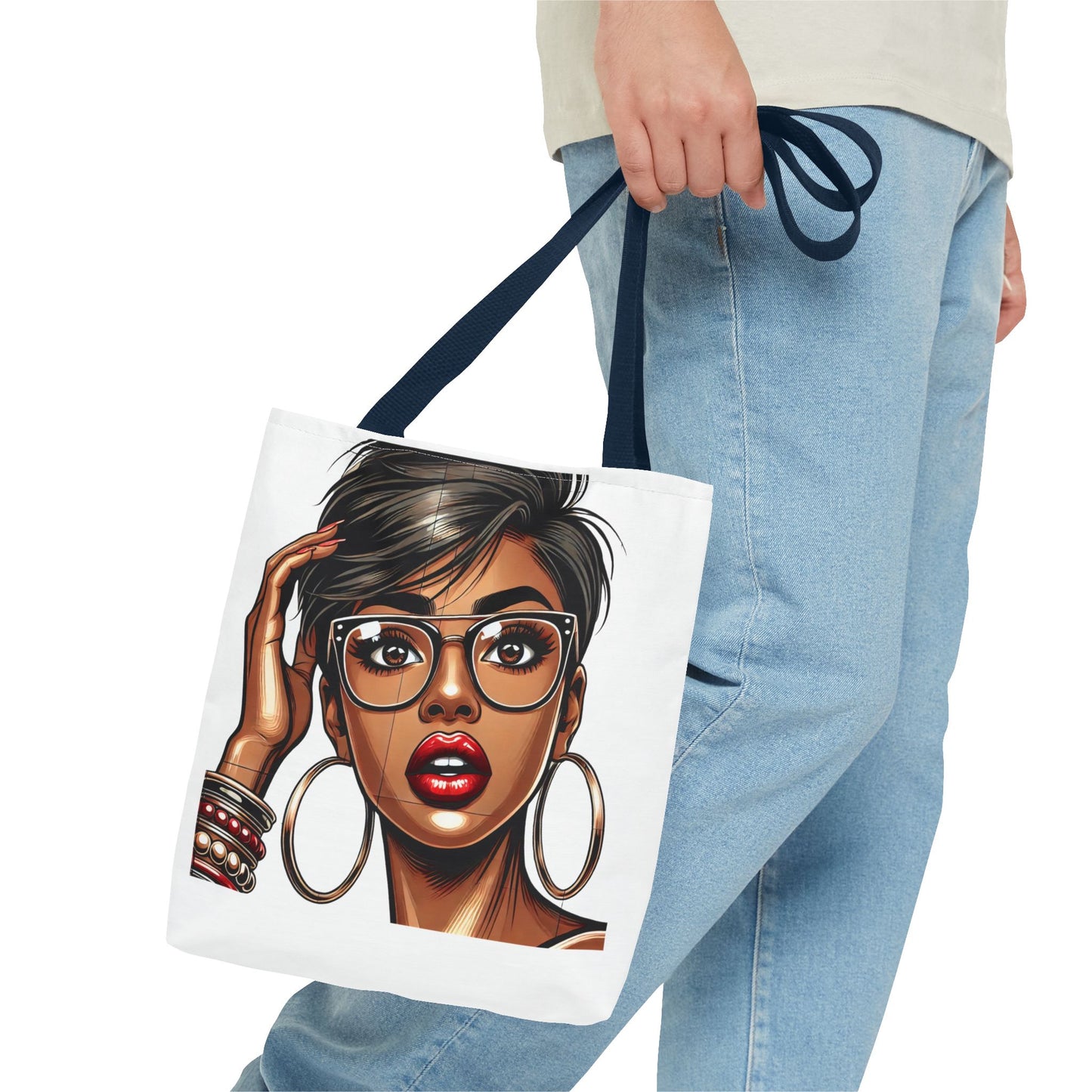Chic Fashionista Tote Bag with Stylish Graphic Design