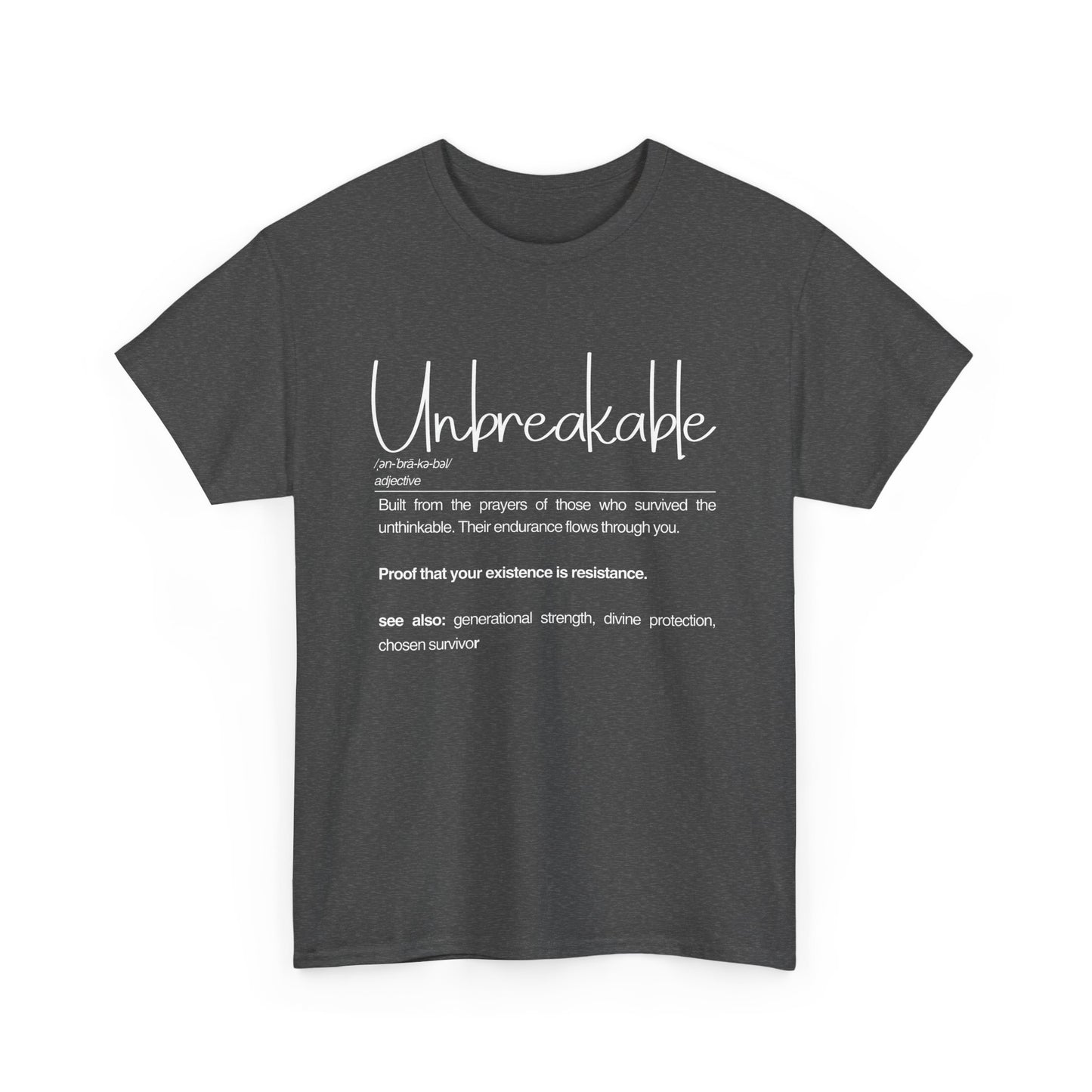 Unbreakable Unisex Cotton Tee - Built from the Prayers, for Everyday Wear, Cool Graphic T-Shirt, Gift for Him and Her