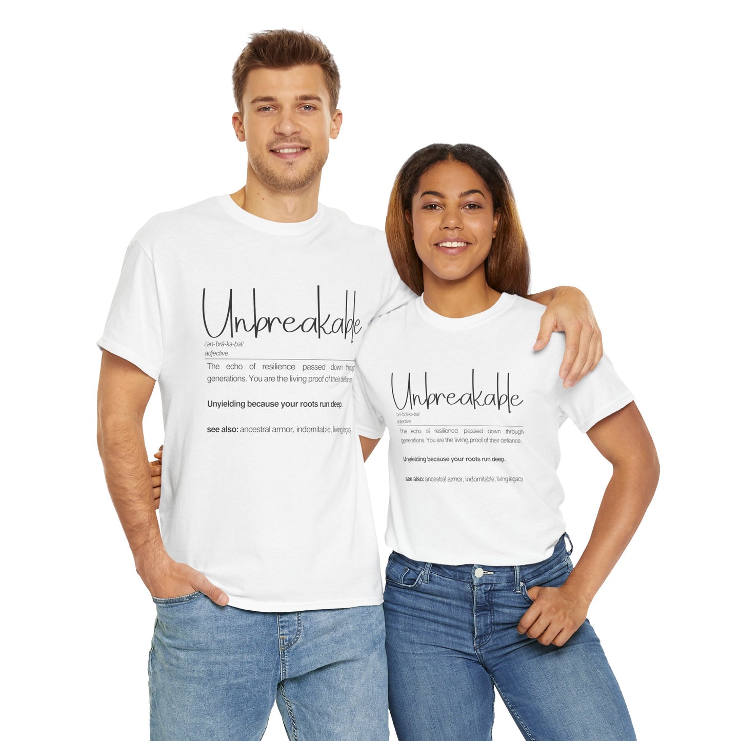 Unbreakable Message T-Shirt, Inspirational Gift, Unisex Cotton Tee, Motivational Apparel, Everyday Wear, Positive Vibes