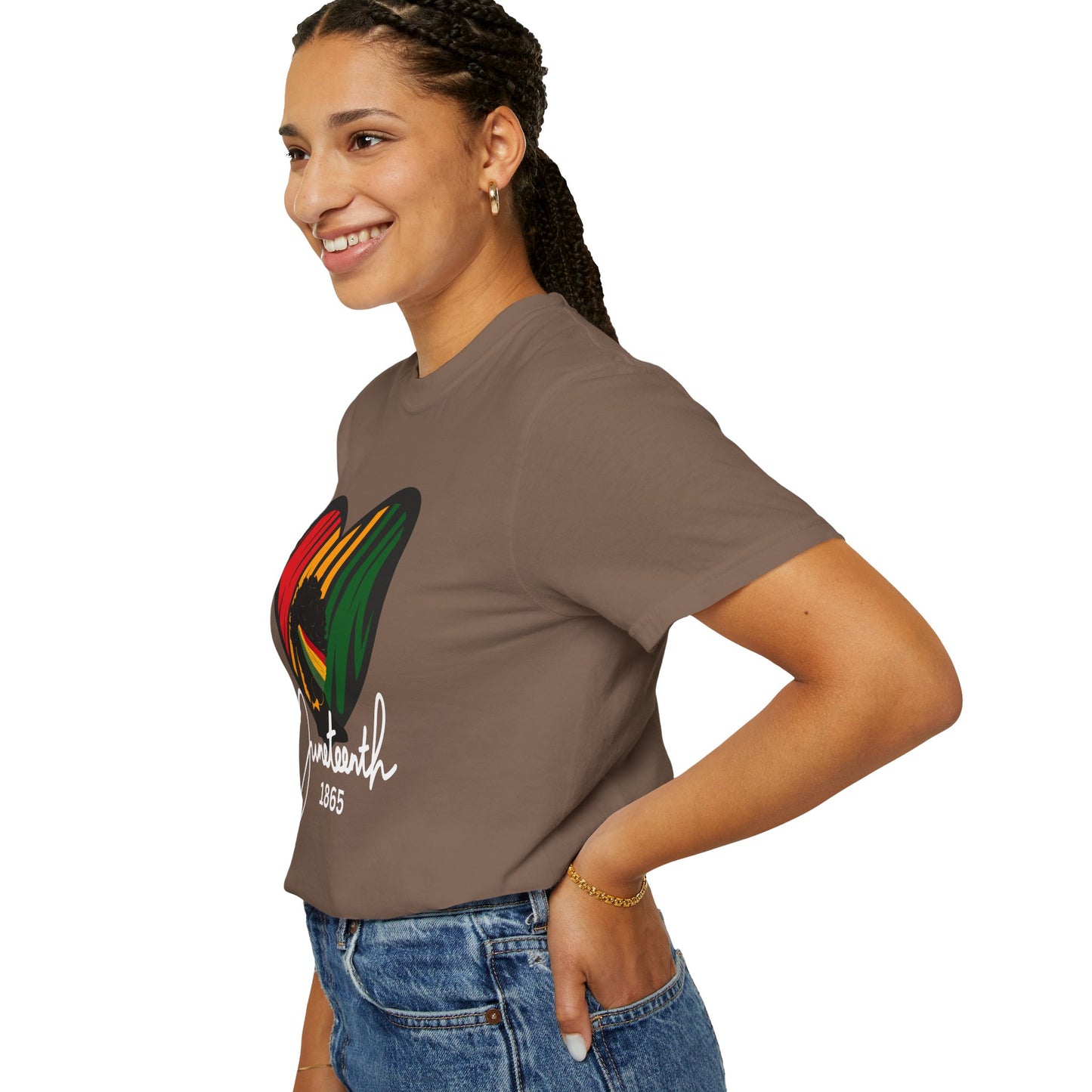 Juneteenth Heart T-shirt, Celebrate Freedom, Unisex Garment-Dyed Tee, Historical Commemorative Shirt, Casual Everyday Wear, Summer Fashion