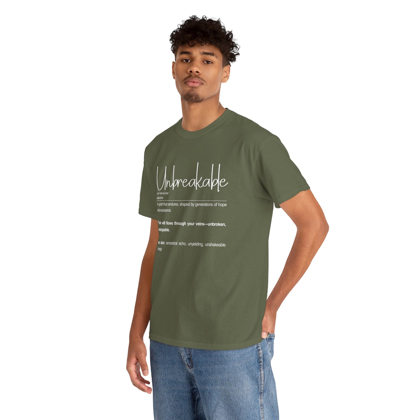 Unbreakable Unisex Heavy Cotton Tee | Inspirational Shirt, Casual Wear, Gifts for Friends, Motivational Apparel, Everyday Comfort