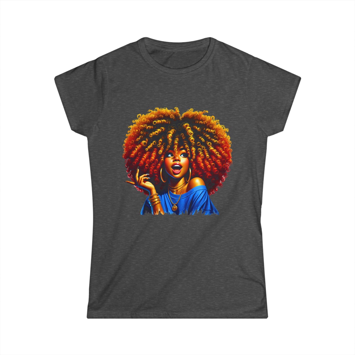 Fierce Afro Graphic Women's Softstyle Tee - Celebrate Your Beauty