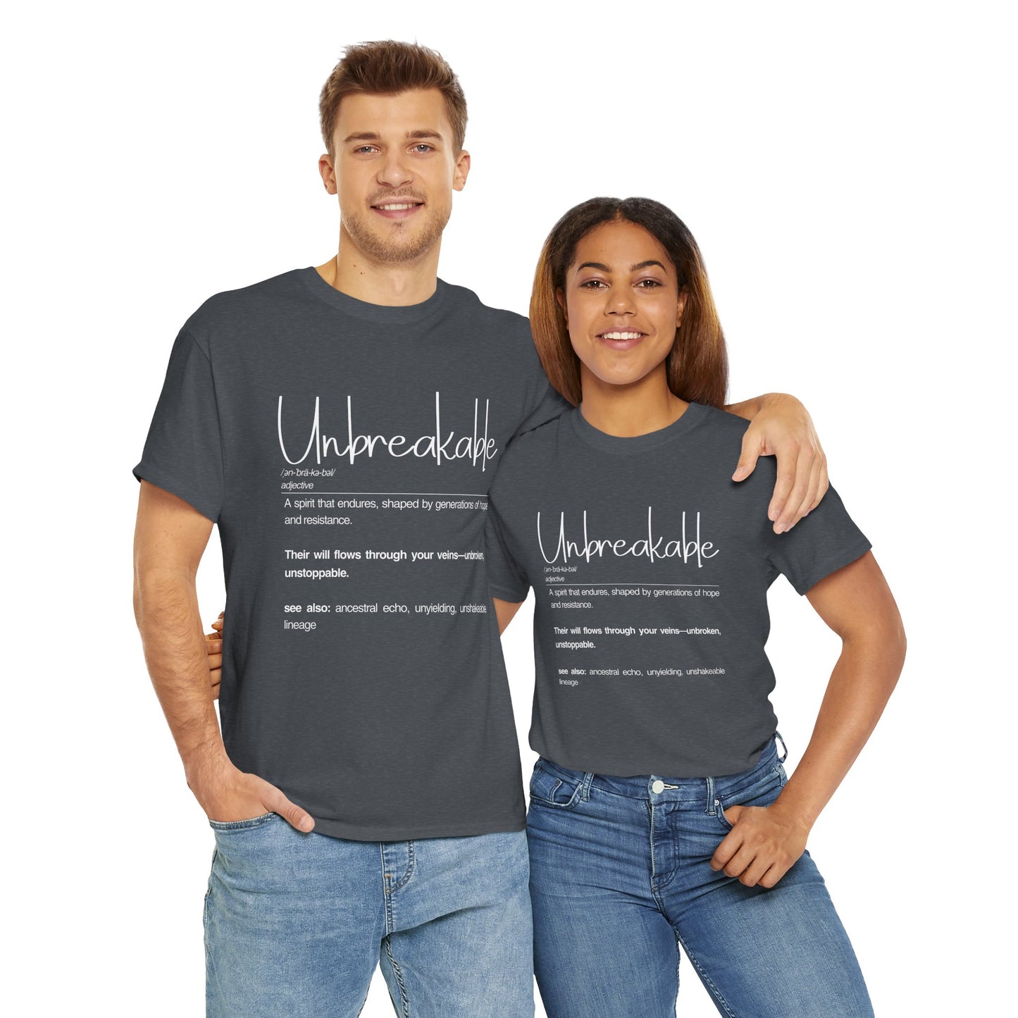 Unbreakable Unisex Heavy Cotton Tee | Inspirational Shirt, Casual Wear, Gifts for Friends, Motivational Apparel, Everyday Comfort