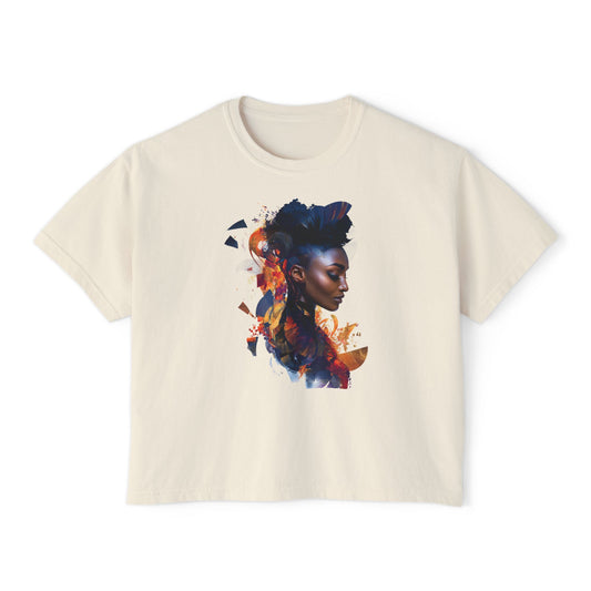 Artistic Women's Boxy Tee - Stylish Graphic for Creative Souls