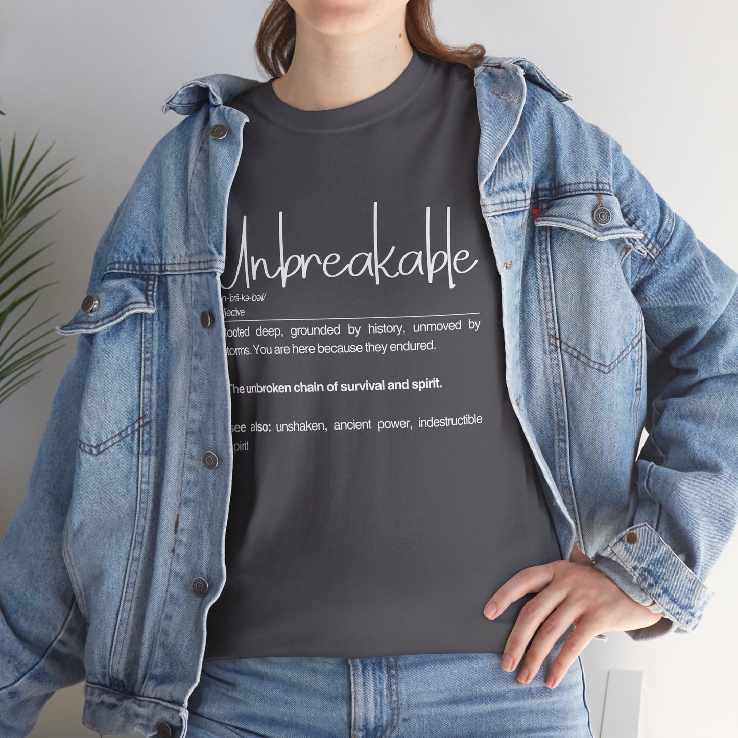 Unbreakable Definition Tee | Unisex Heavy Cotton Shirt, Vintage Inspirational Gift, Casual Wear, Motivational Quote T-Shirt