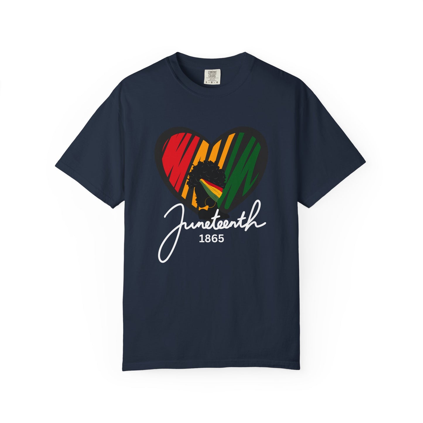 Juneteenth Heart T-shirt, Celebrate Freedom, Unisex Garment-Dyed Tee, Historical Commemorative Shirt, Casual Everyday Wear, Summer Fashion