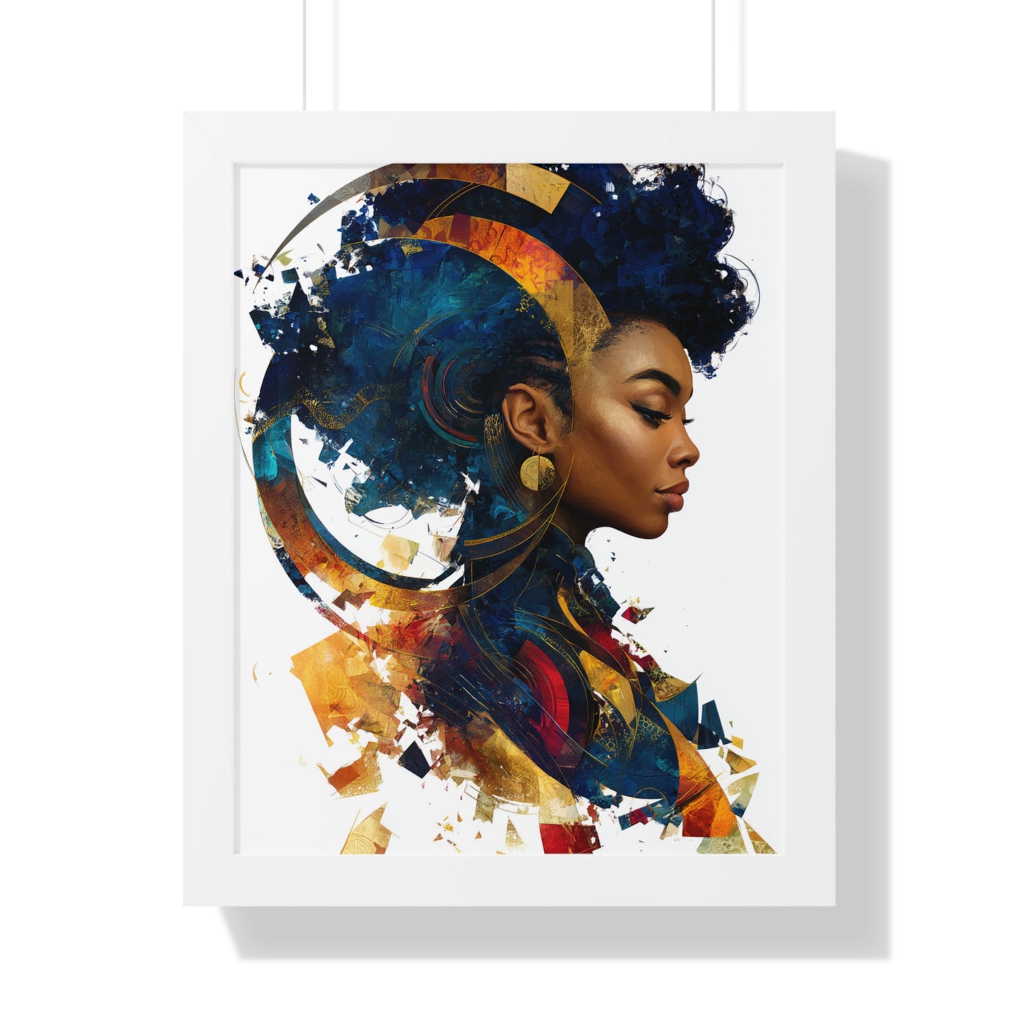 Vibrant Framed Vertical Poster - Afrocentric Art for Home Decor