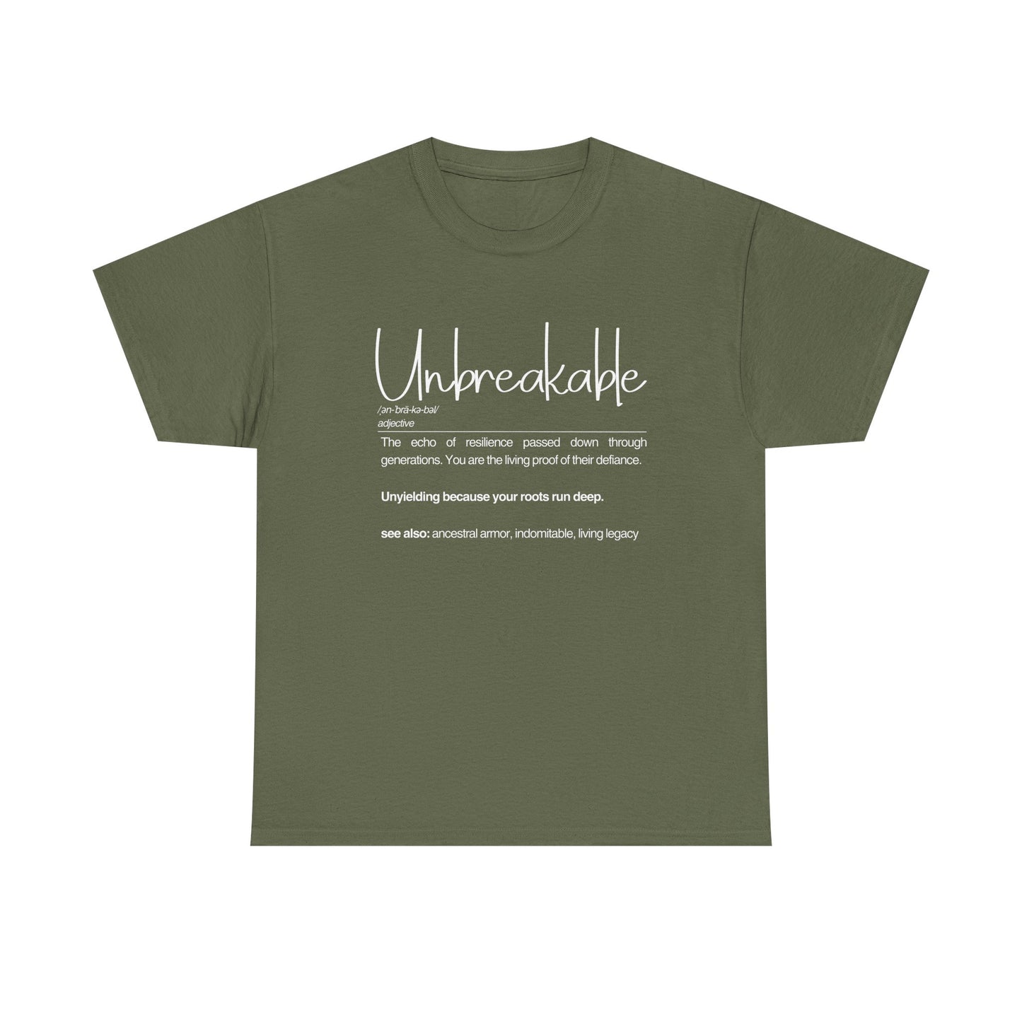 Unbreakable Unisex Heavy Cotton Tee | The Echo of Resilience, Everyday Wear, Motivational Apparel