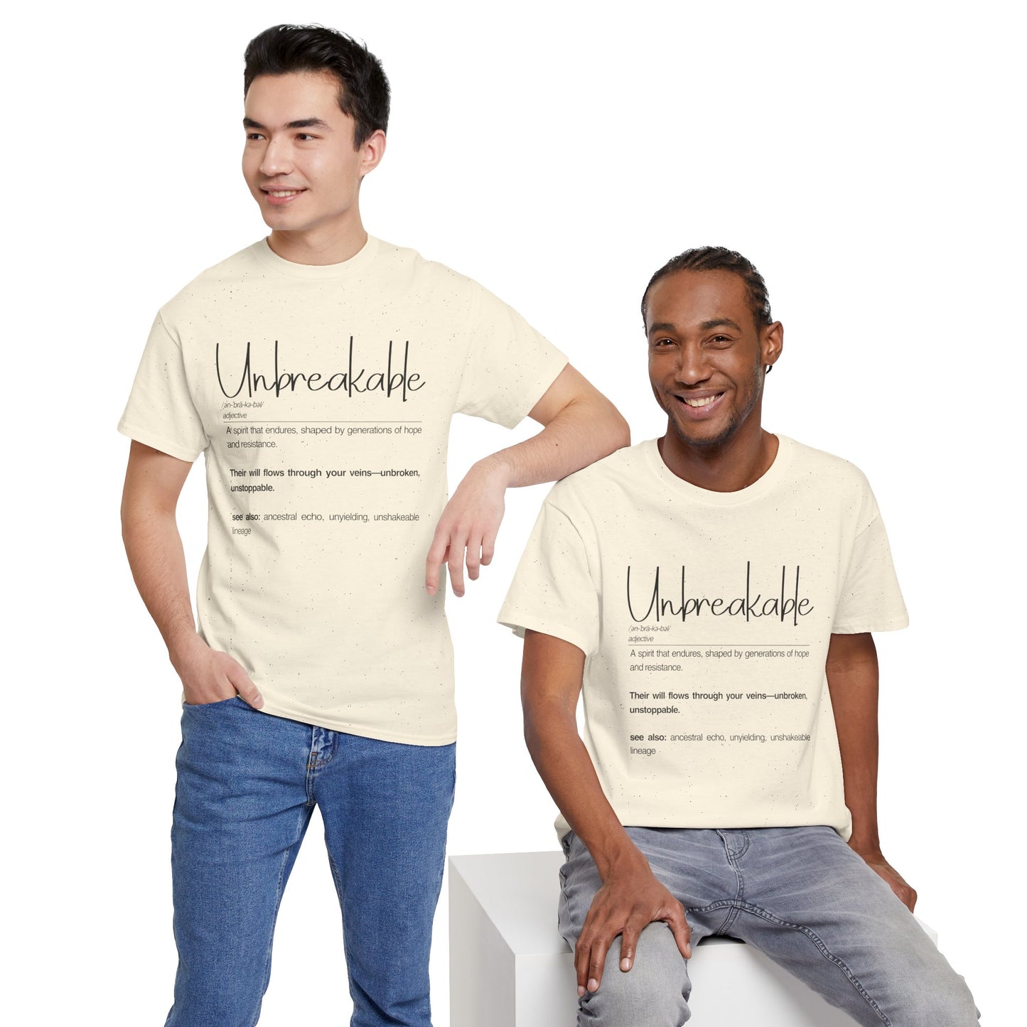 Unbreakable Unisex Heavy Cotton Tee, Inspirational Shirt, Motivational Tee, Gift for Friends, Positive Affirmation Apparel
