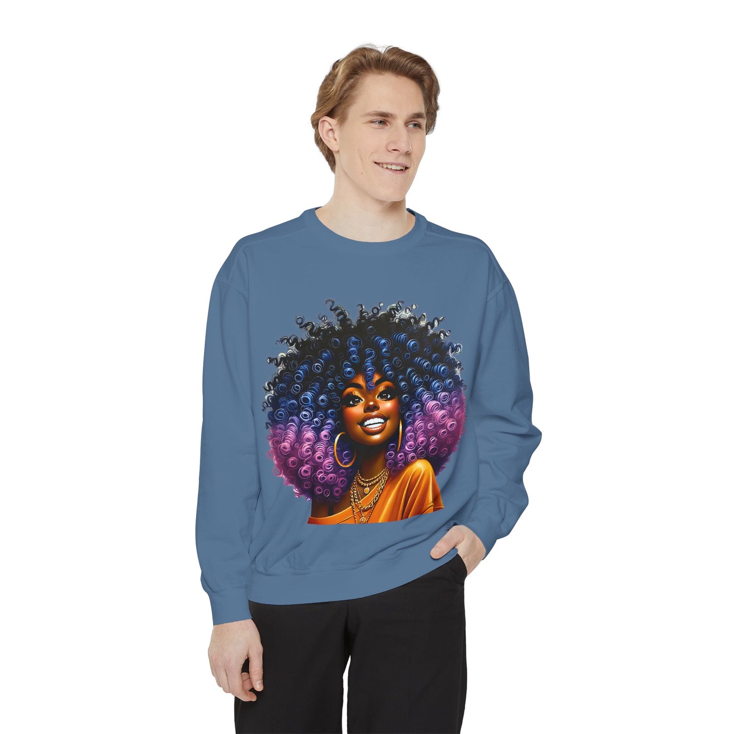 Artistic Afro Sweatshirt - Unisex Garment-Dyed Style