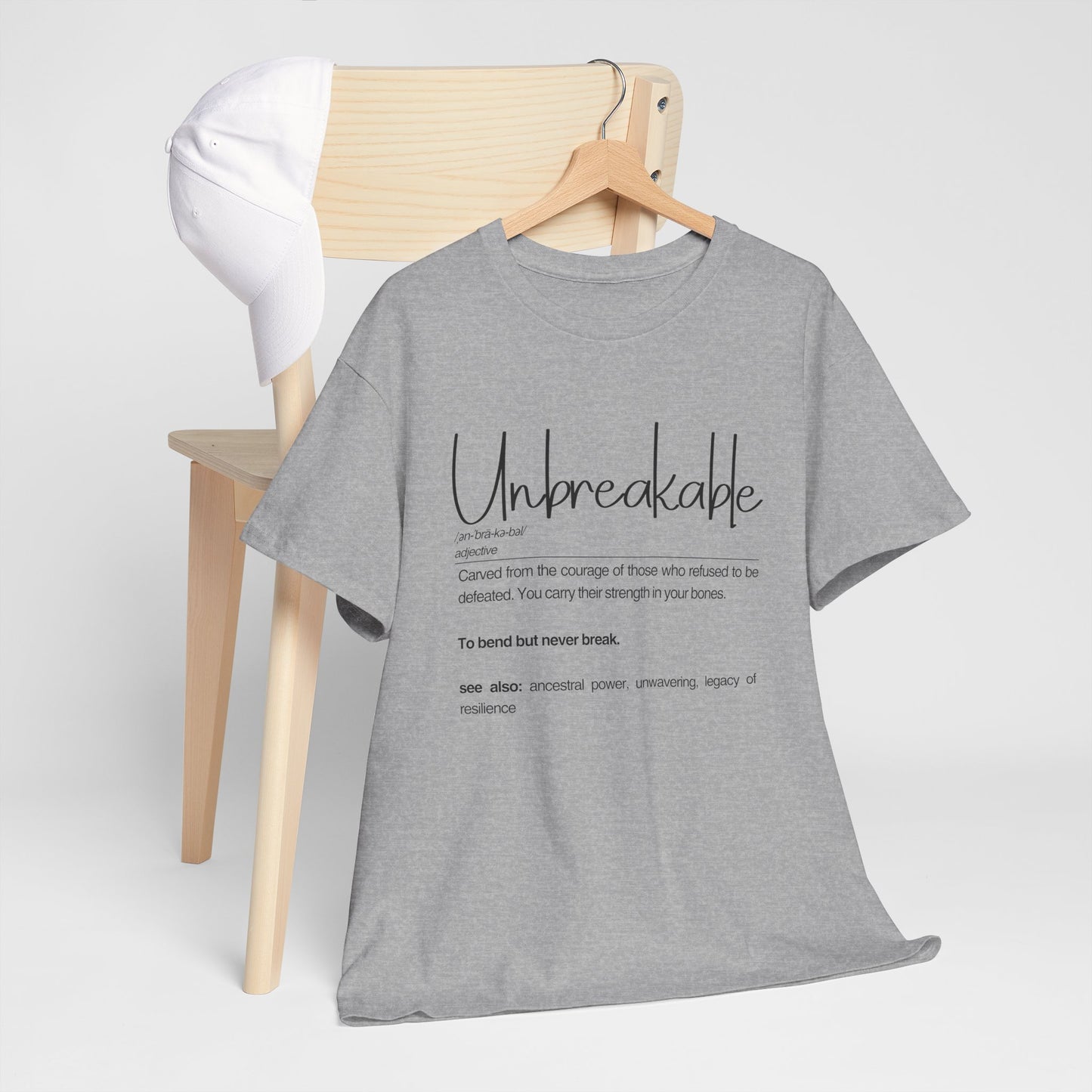 Unbreakable Unisex Heavy Cotton Tee, Empowering Cotton Shirt, Inspirational Tee, Motivational Gift, Casual Wear, Birthday Gift