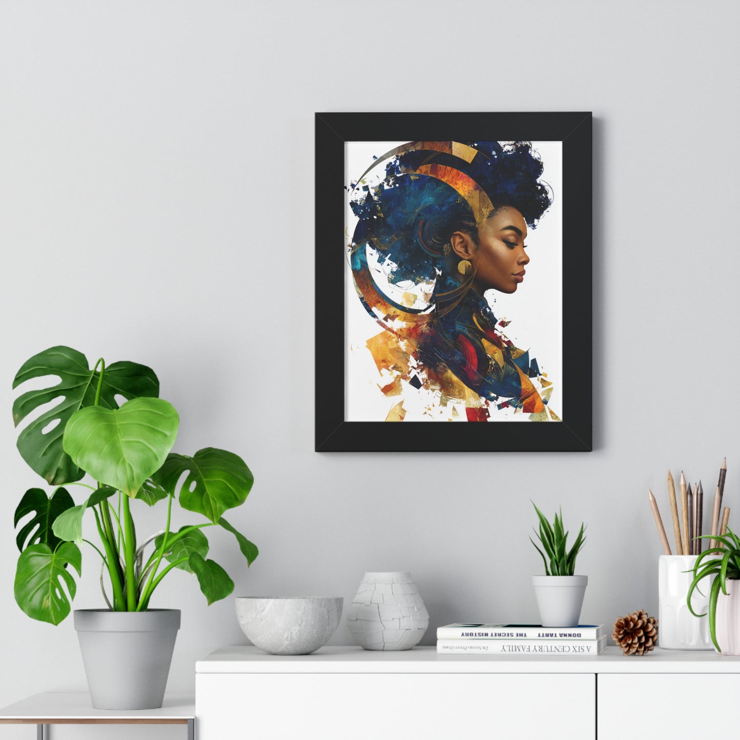 Vibrant Framed Vertical Poster - Afrocentric Art for Home Decor