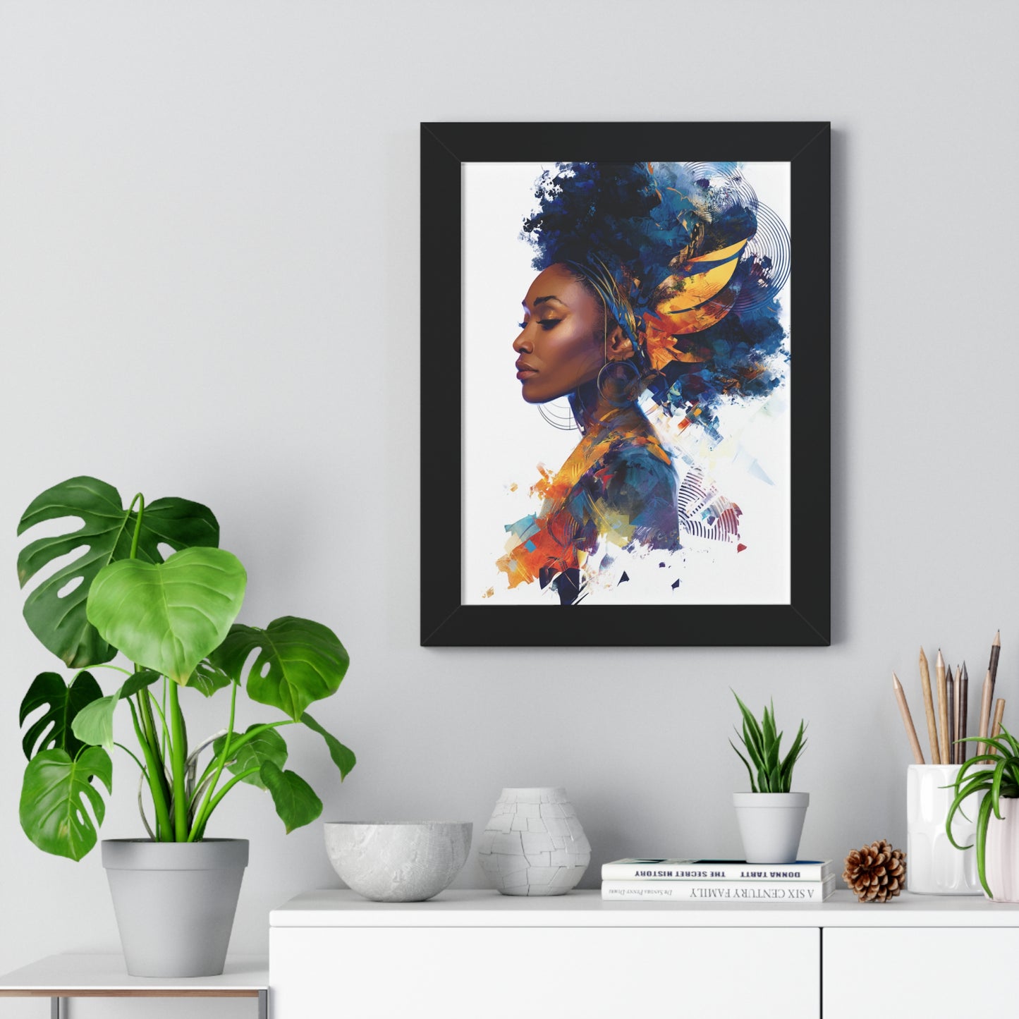 Artistic Framed Vertical Poster - Vibrant Afrocentric Wall Art
