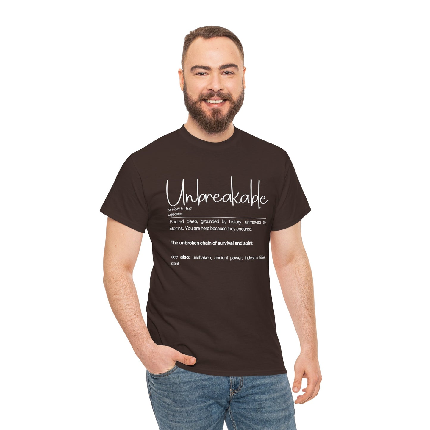Unbreakable Definition Tee | Unisex Heavy Cotton Shirt, Vintage Inspirational Gift, Casual Wear, Motivational Quote T-Shirt