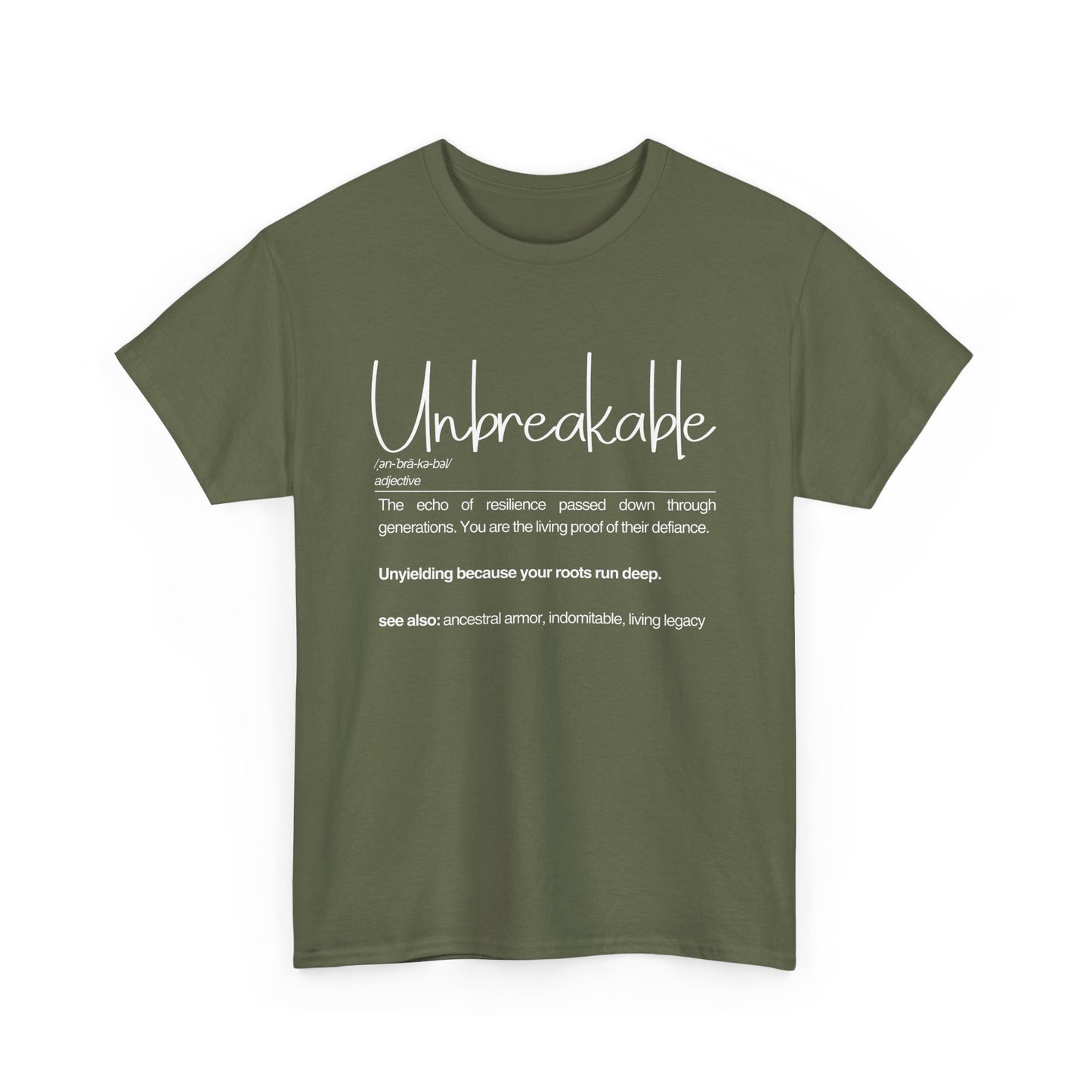 Unbreakable Unisex Heavy Cotton Tee | The Echo of Resilience, Everyday Wear, Motivational Apparel