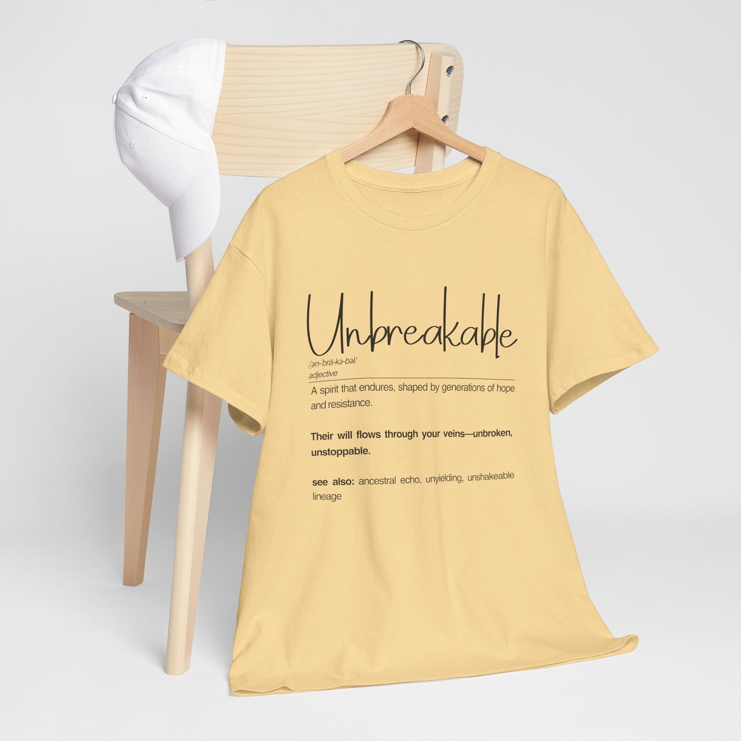 Unbreakable Unisex Heavy Cotton Tee, Inspirational Shirt, Motivational Tee, Gift for Friends, Positive Affirmation Apparel