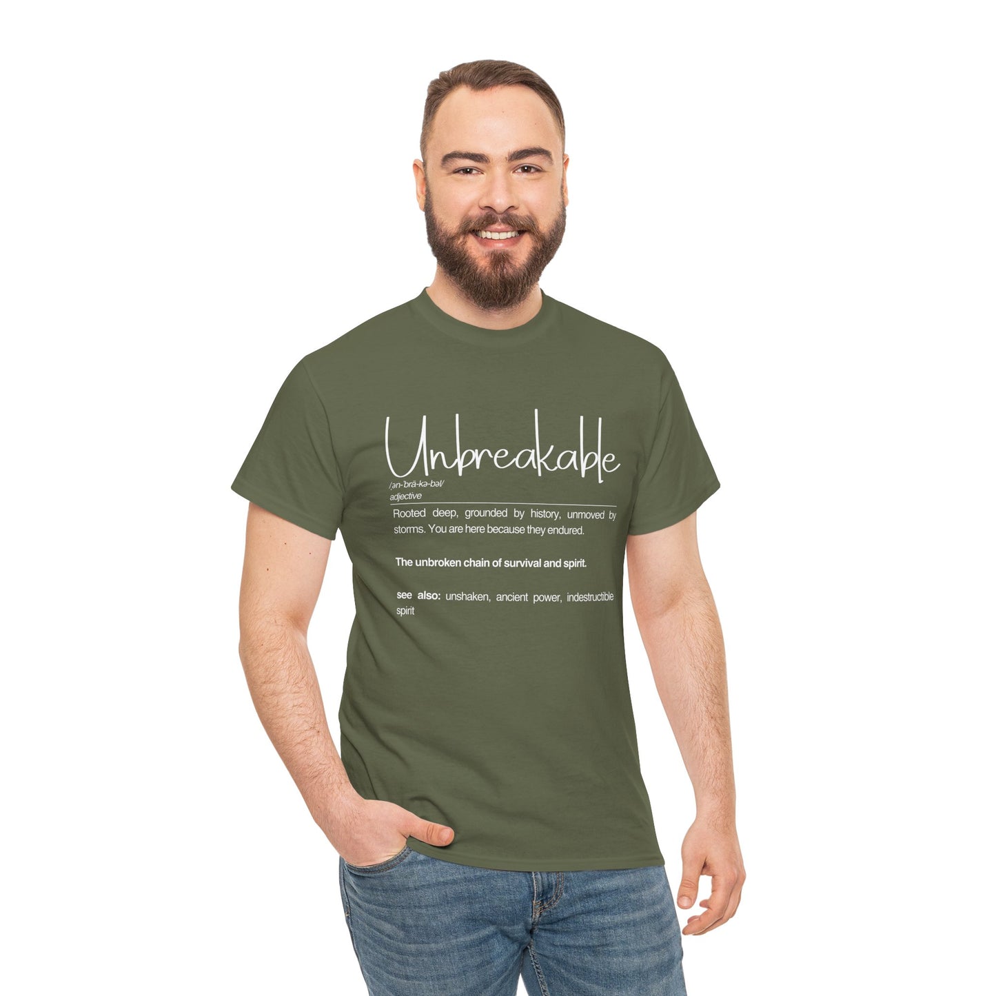 Unbreakable Definition Tee | Unisex Heavy Cotton Shirt, Vintage Inspirational Gift, Casual Wear, Motivational Quote T-Shirt