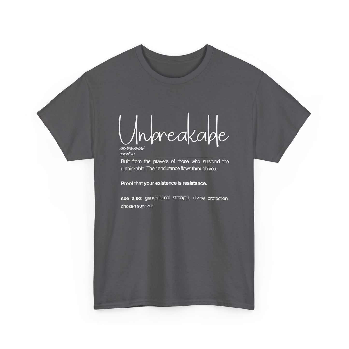 Unbreakable Unisex Cotton Tee - Built from the Prayers, for Everyday Wear, Cool Graphic T-Shirt, Gift for Him and Her