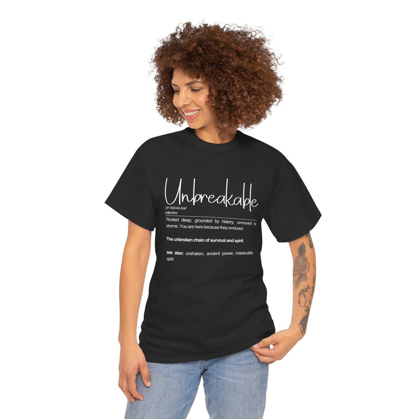 Unbreakable Definition Tee | Unisex Heavy Cotton Shirt, Vintage Inspirational Gift, Casual Wear, Motivational Quote T-Shirt
