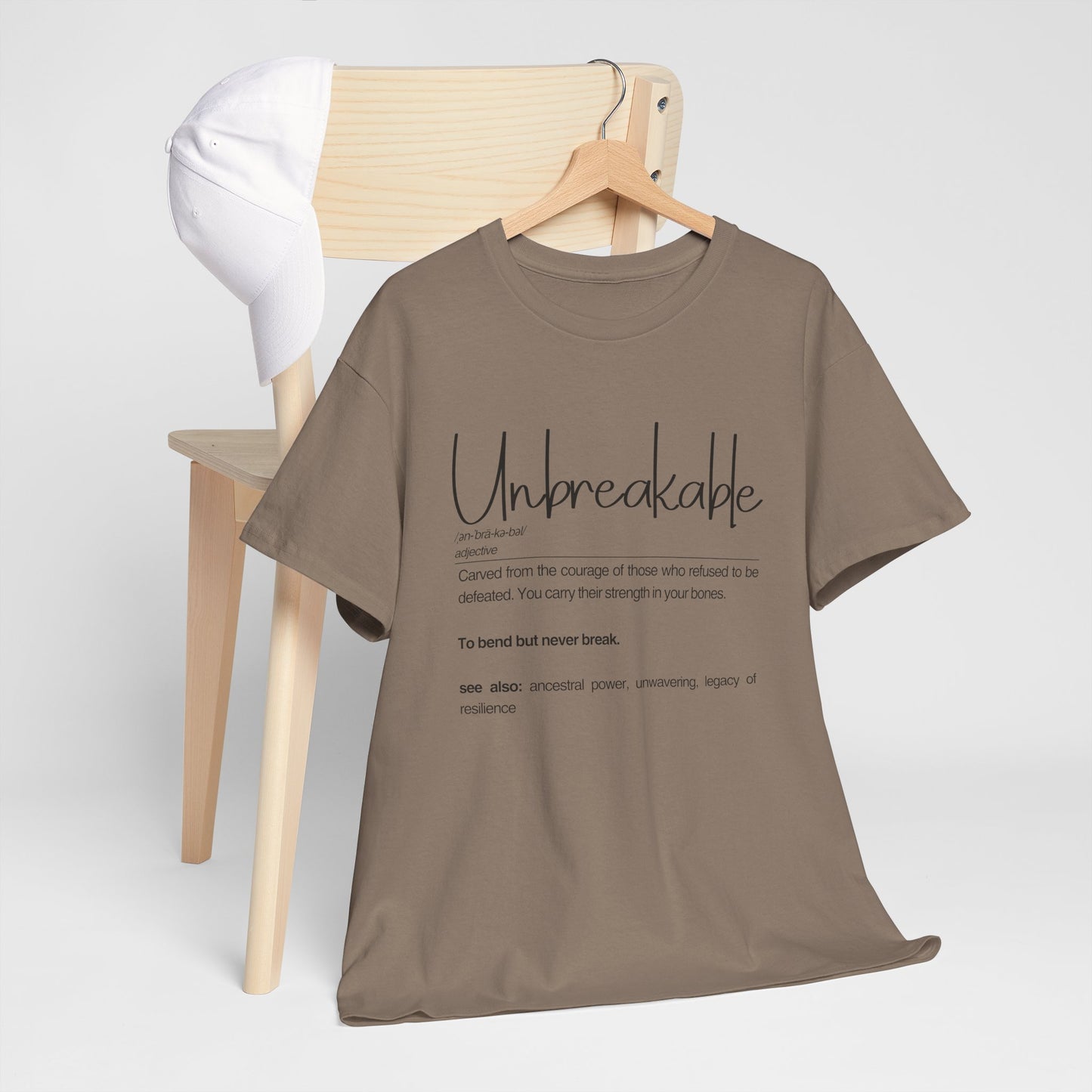 Unbreakable Unisex Heavy Cotton Tee, Empowering Cotton Shirt, Inspirational Tee, Motivational Gift, Casual Wear, Birthday Gift