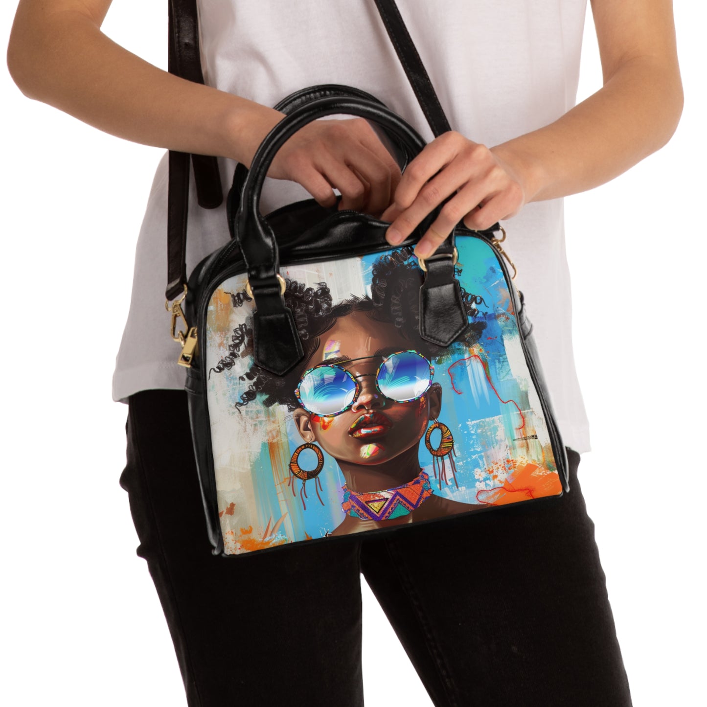 Afrocentric Portrait Shoulder Handbag