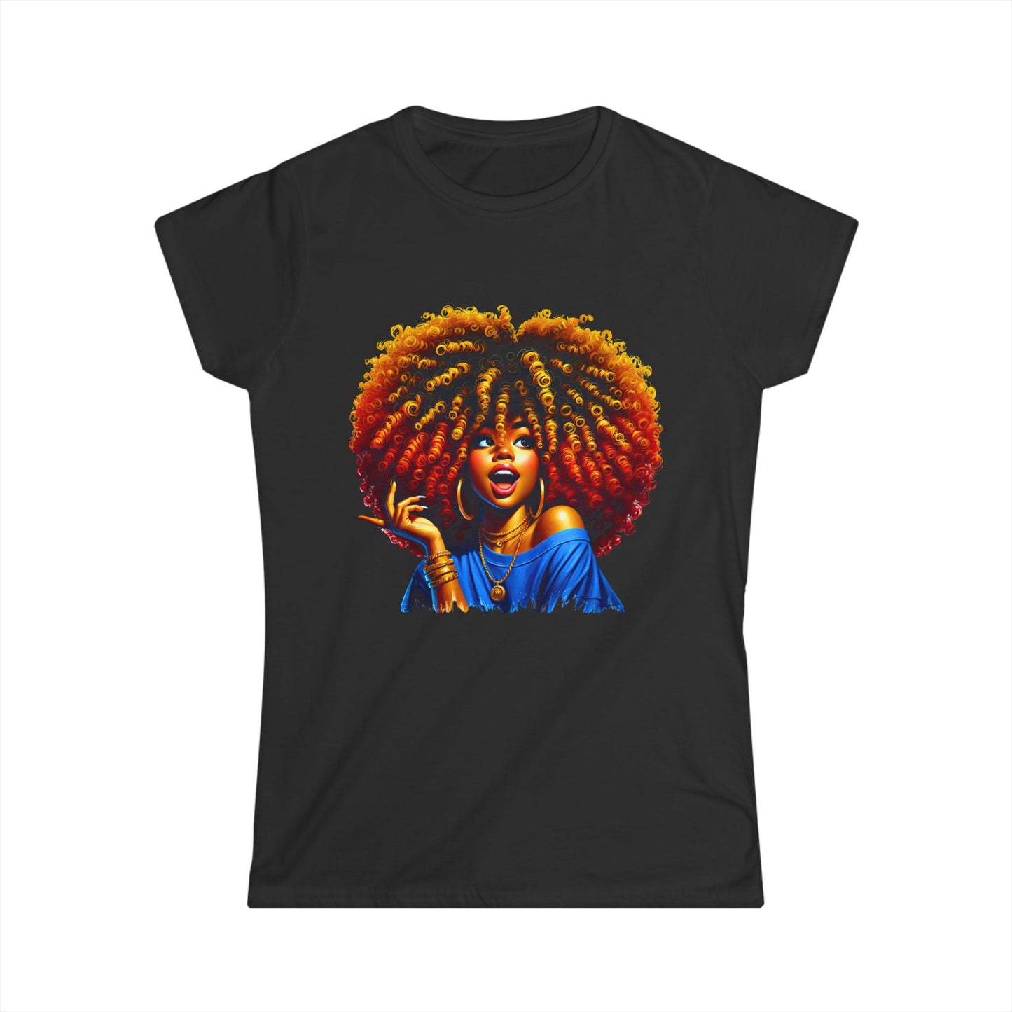 Fierce Afro Graphic Women's Softstyle Tee - Celebrate Your Beauty