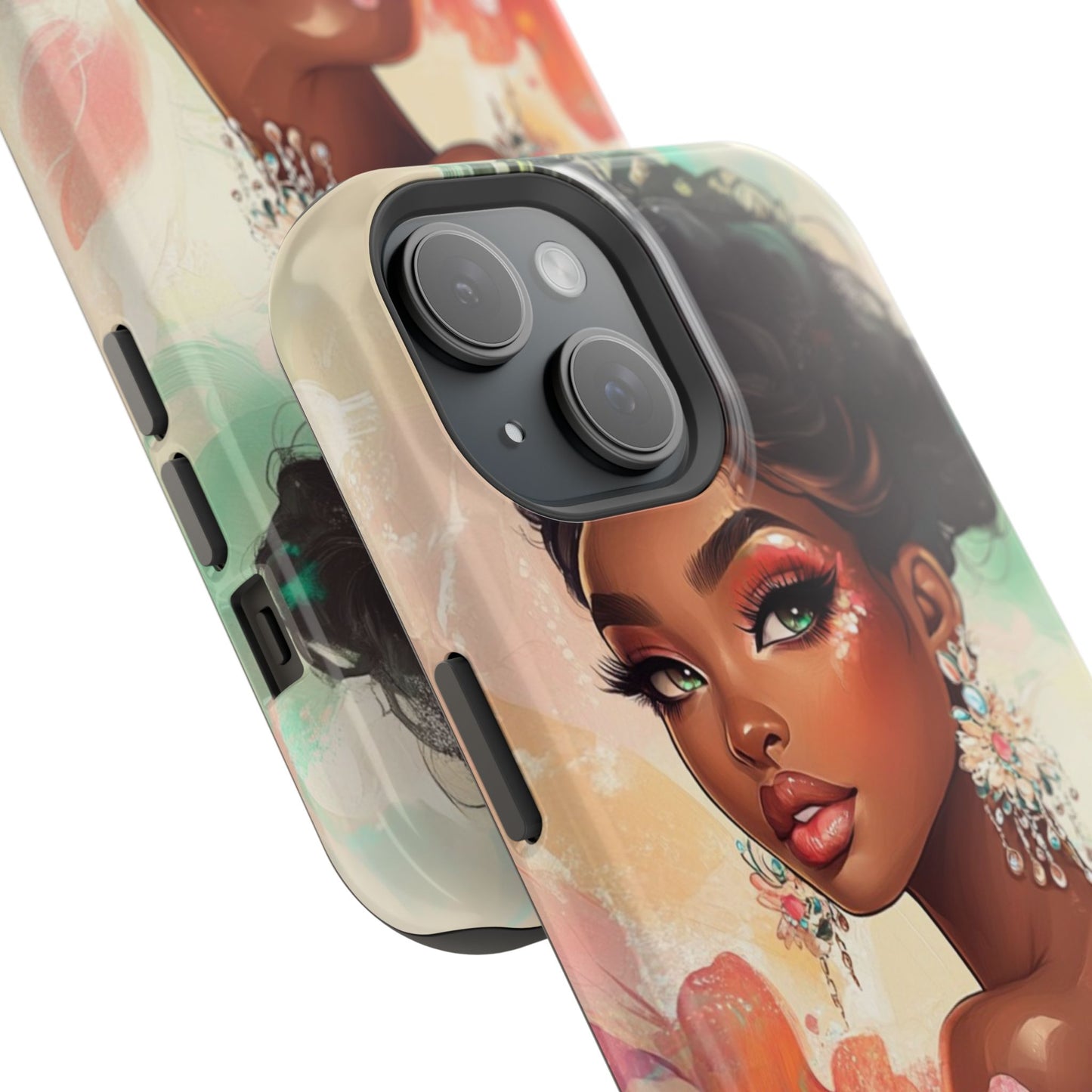 Floral Art Magnetic Tough Case for iPhone - Stylish Protective Etching