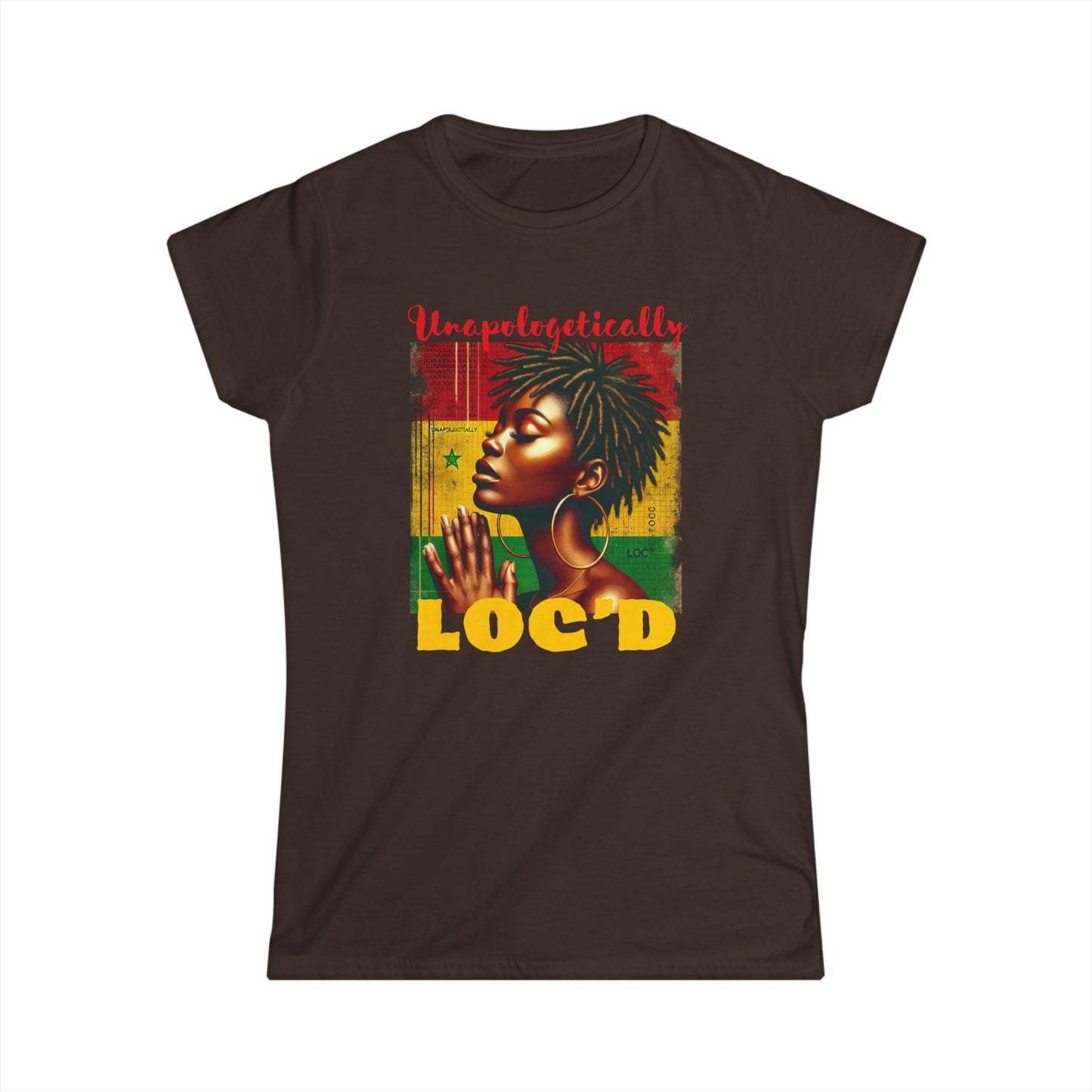 Unapologetically Loc'd Women's Softstyle Tee, Natural Hair Pride Shirt, Gift for Loc'd Queens, Afrocentric Apparel, Black History Month Tee