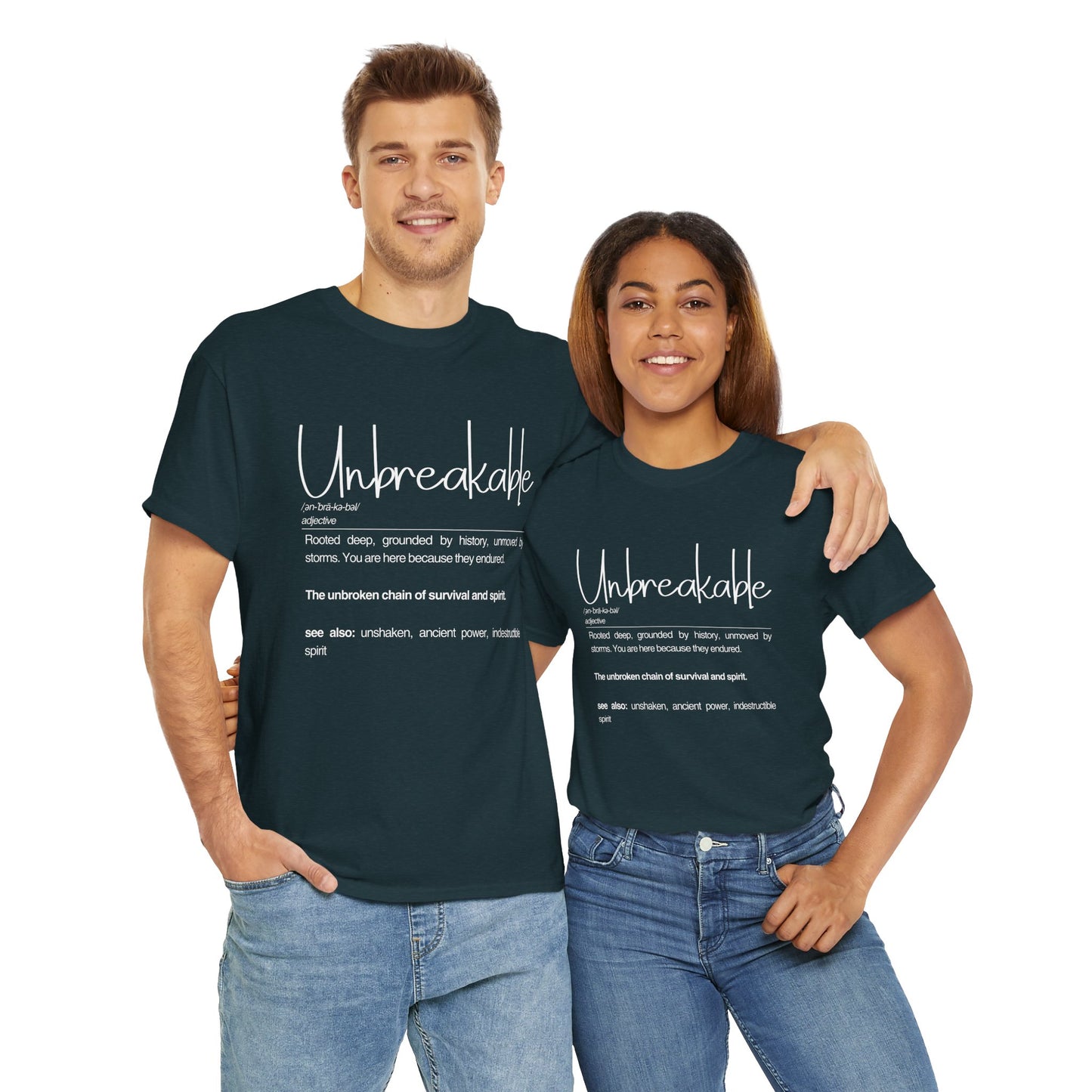 Unbreakable Definition Tee | Unisex Heavy Cotton Shirt, Vintage Inspirational Gift, Casual Wear, Motivational Quote T-Shirt