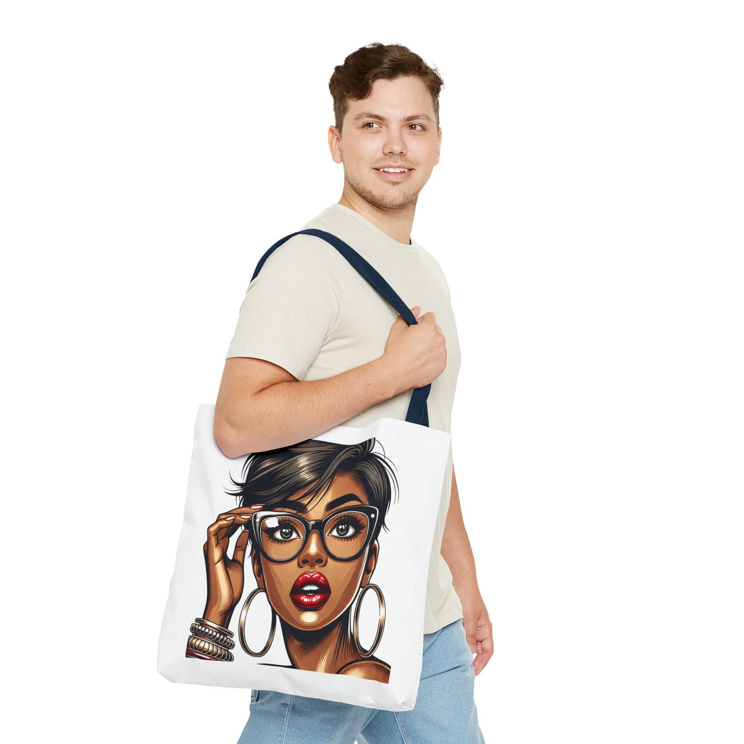 Stylish Black Girl Tote Bag - Fashionable Eco-Friendly Shopping Bag