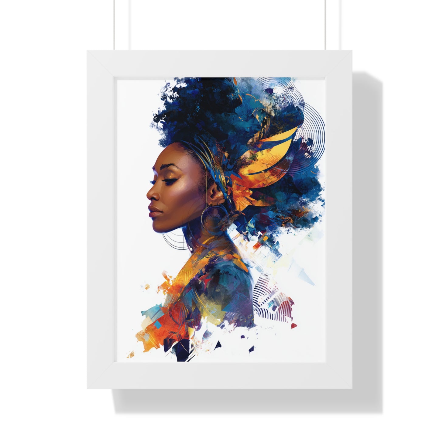 Artistic Framed Vertical Poster - Vibrant Afrocentric Wall Art