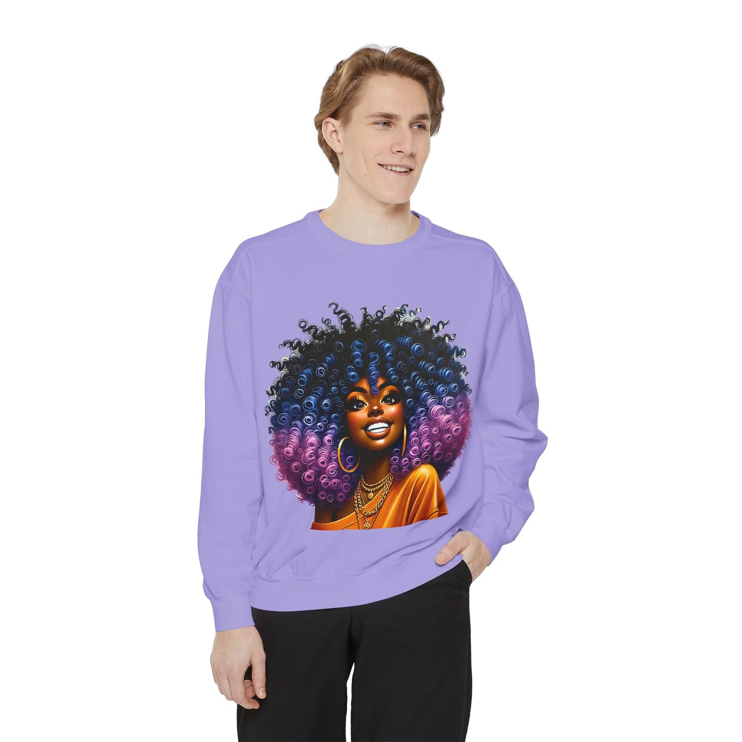 Artistic Afro Sweatshirt - Unisex Garment-Dyed Style