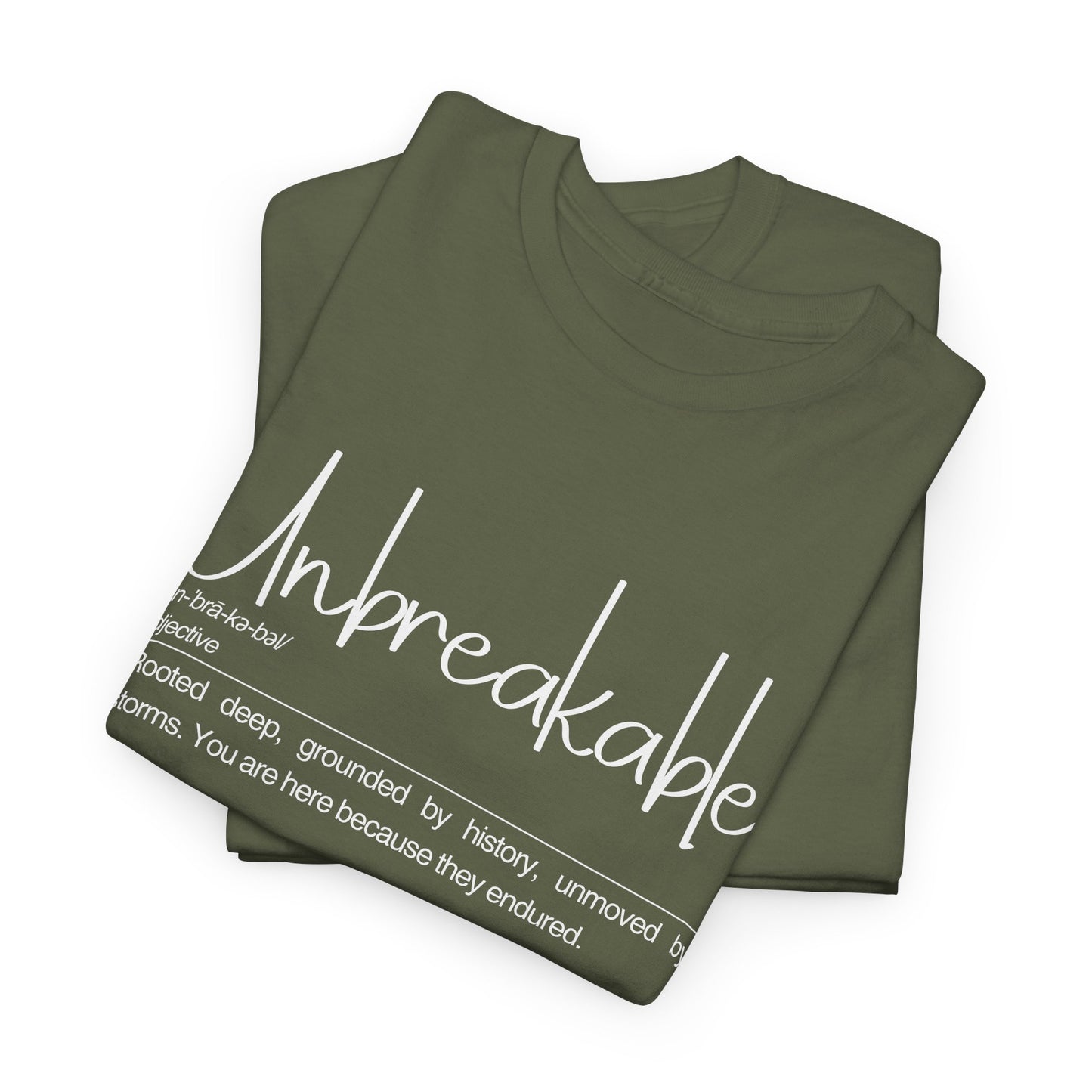 Unbreakable Definition Tee | Unisex Heavy Cotton Shirt, Vintage Inspirational Gift, Casual Wear, Motivational Quote T-Shirt